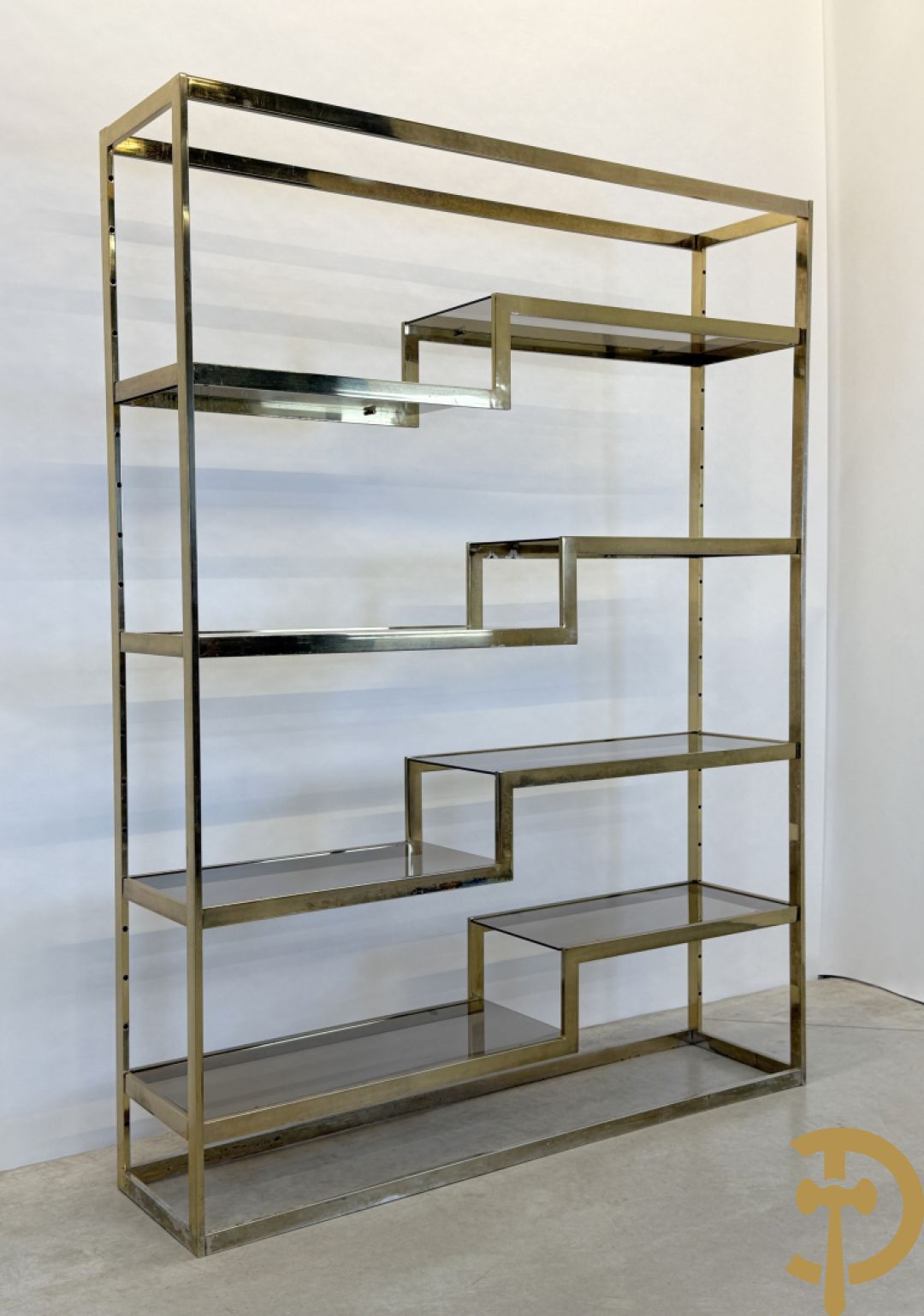Etagère Belgochrom met fumé glas, jaren 