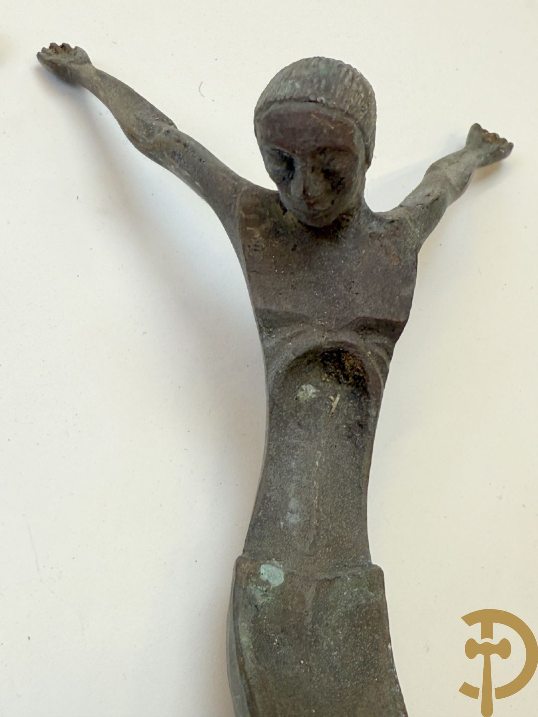 VAN DER DONCKT getekend : Lot bronzen religieuse beeldjes en corpussen