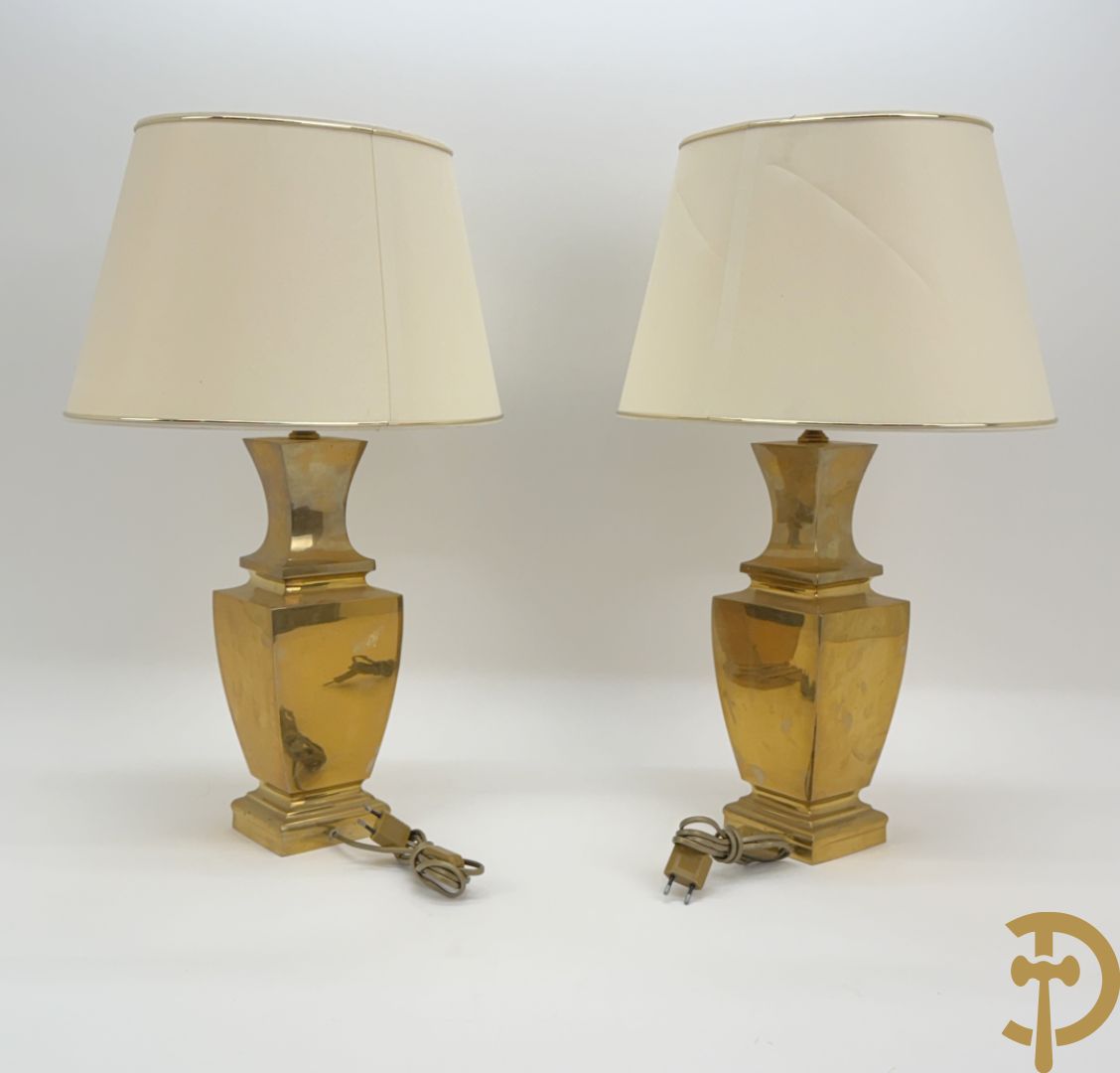 Paar koperen vintage lampadaires, jaren 