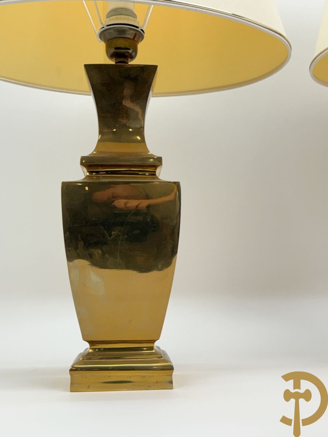 Paar koperen vintage lampadaires, jaren 