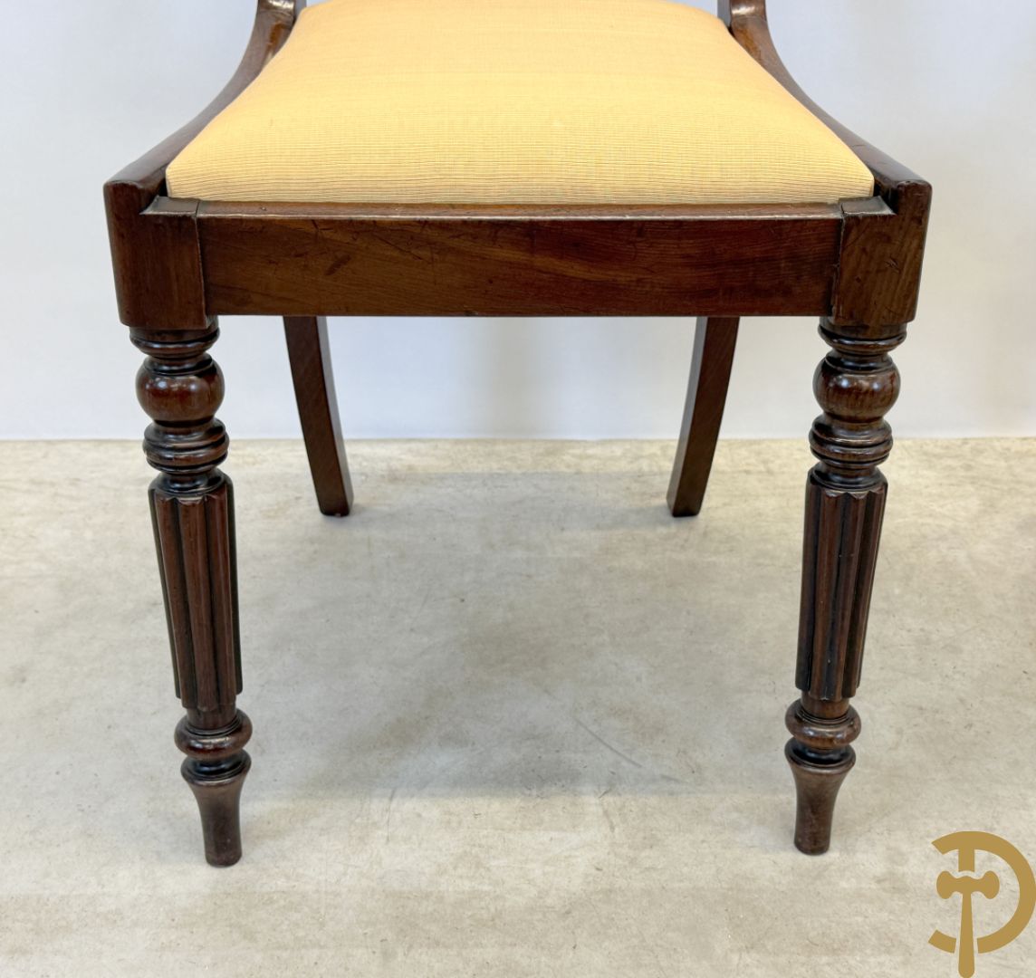 Zes mahoniehouten Charles X stoelen, 19e