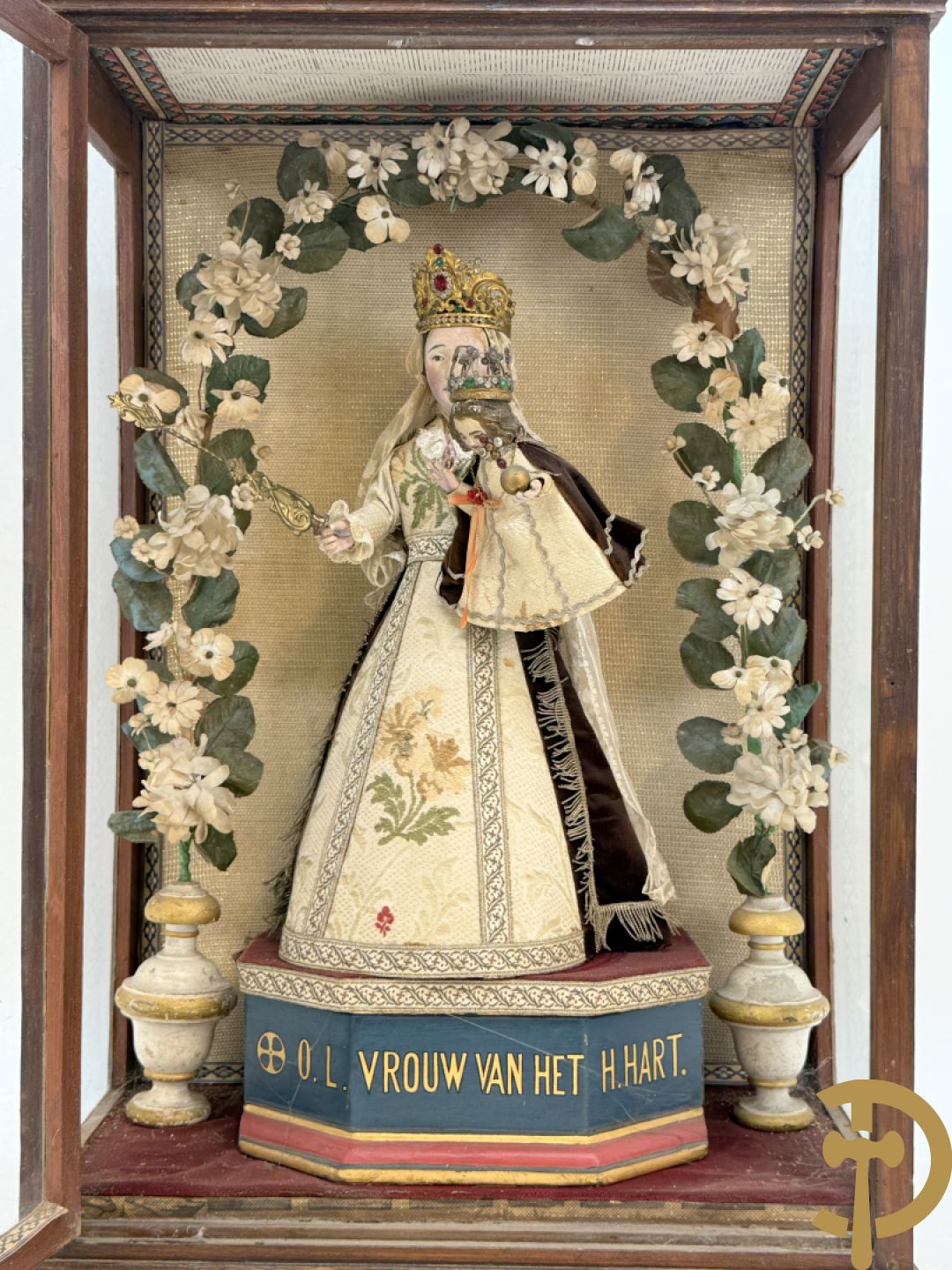 Antieke 19e Onze-Lieve-Vrouw van Heilig Hart in kapel