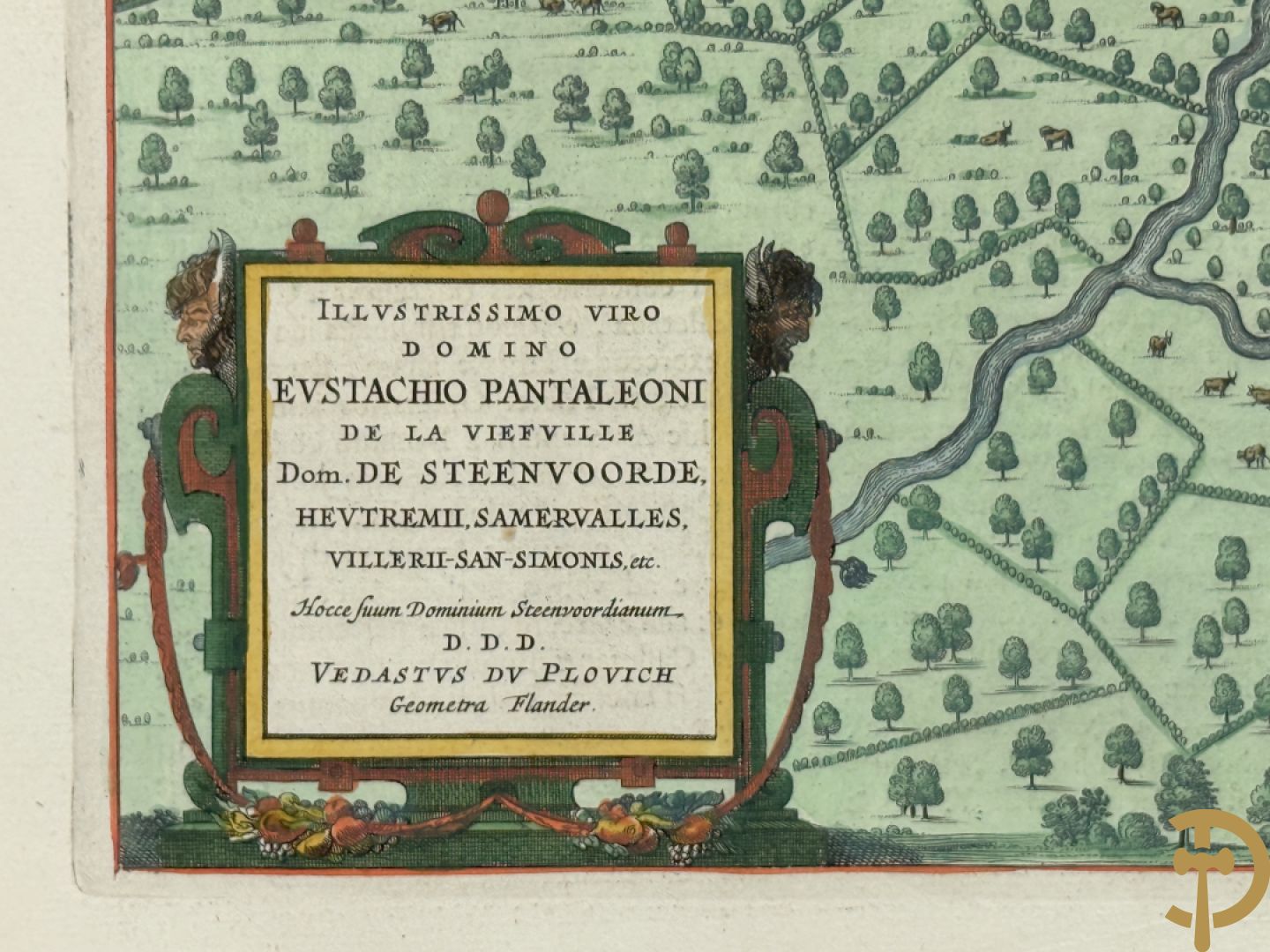 Oud ingekleurde kaart Blaue van Steenvoorde