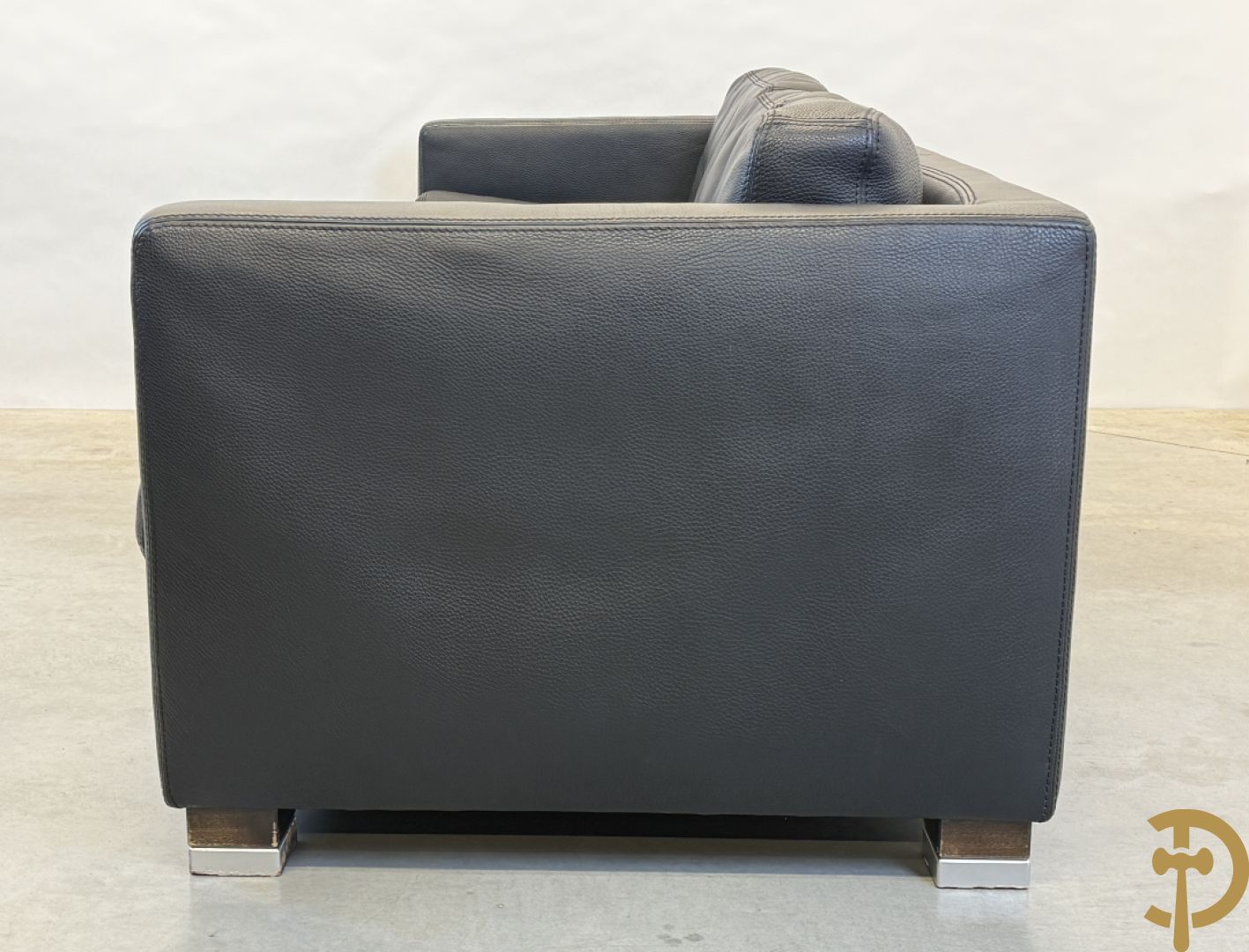 Zwart lederen design driezit Durlet