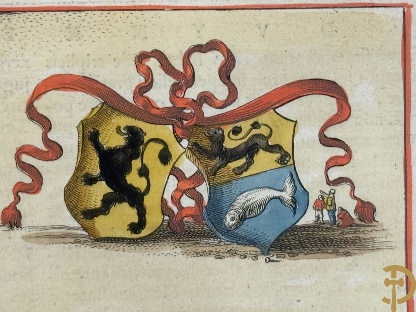Oud fortificatieplan met zicht op Duynkercka, van Blaue