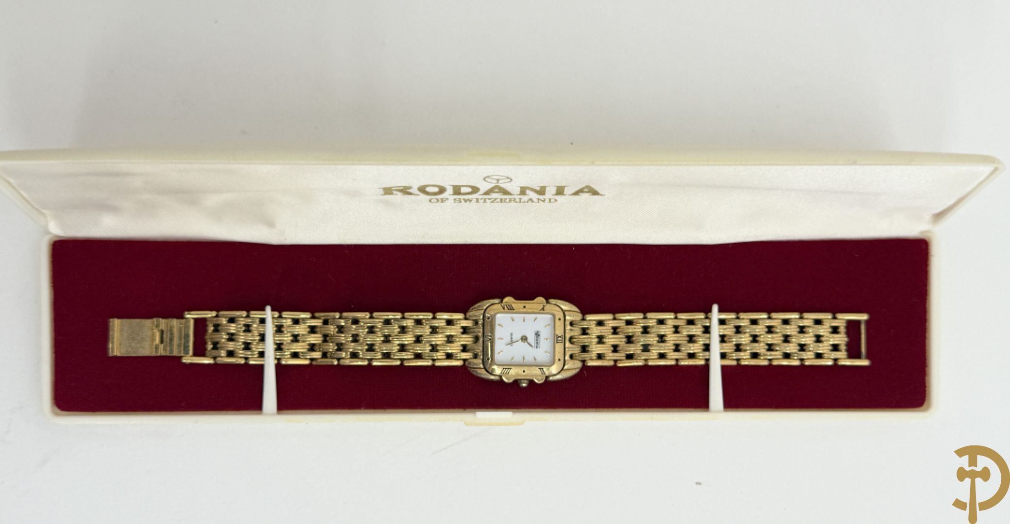 Drie dameshorloges met vergulde armband Rodania + herenuurwerk Rodania