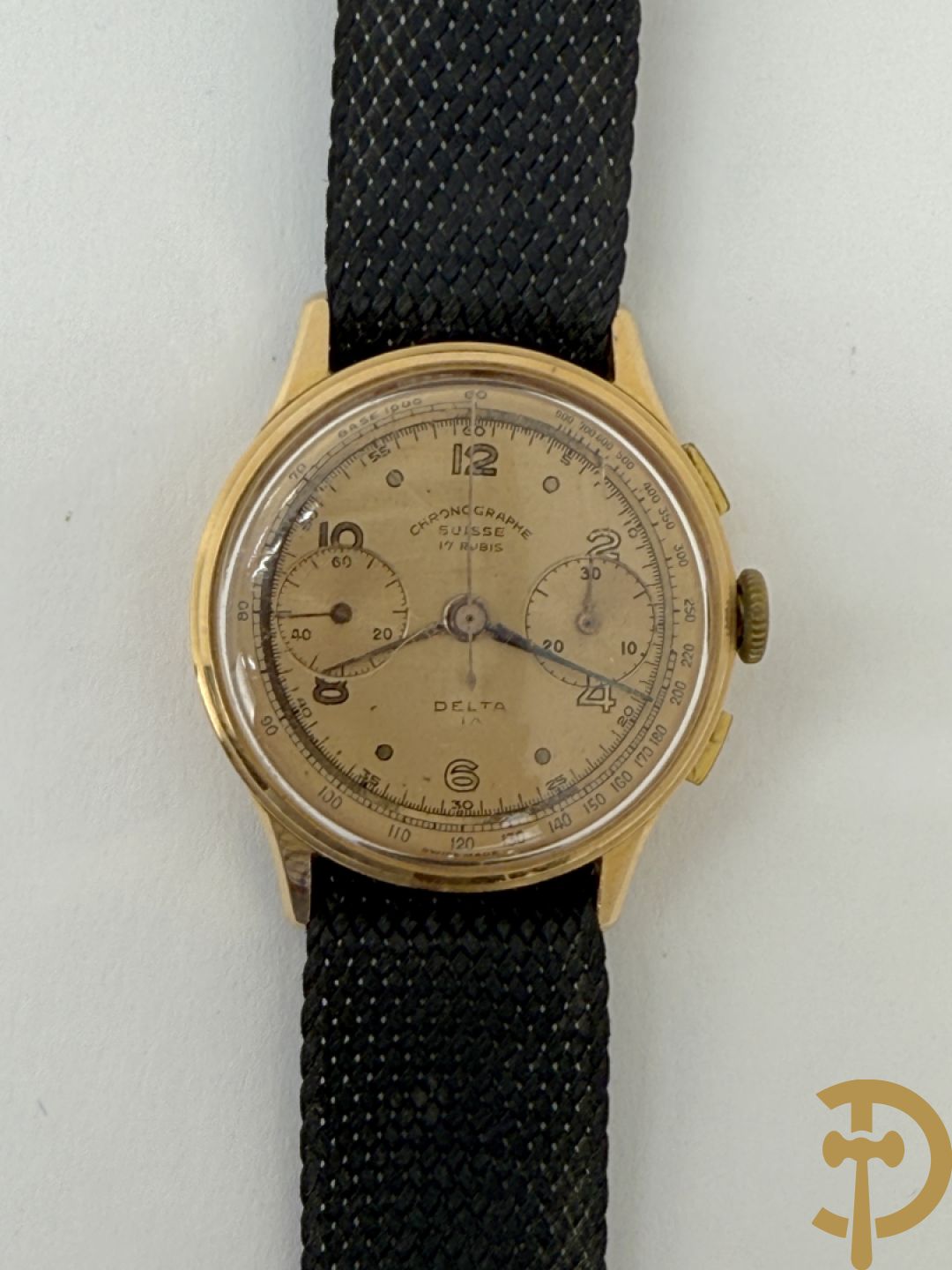 Vintage herenuurwerk Chronographe Suisse met gouden kast, jaren 