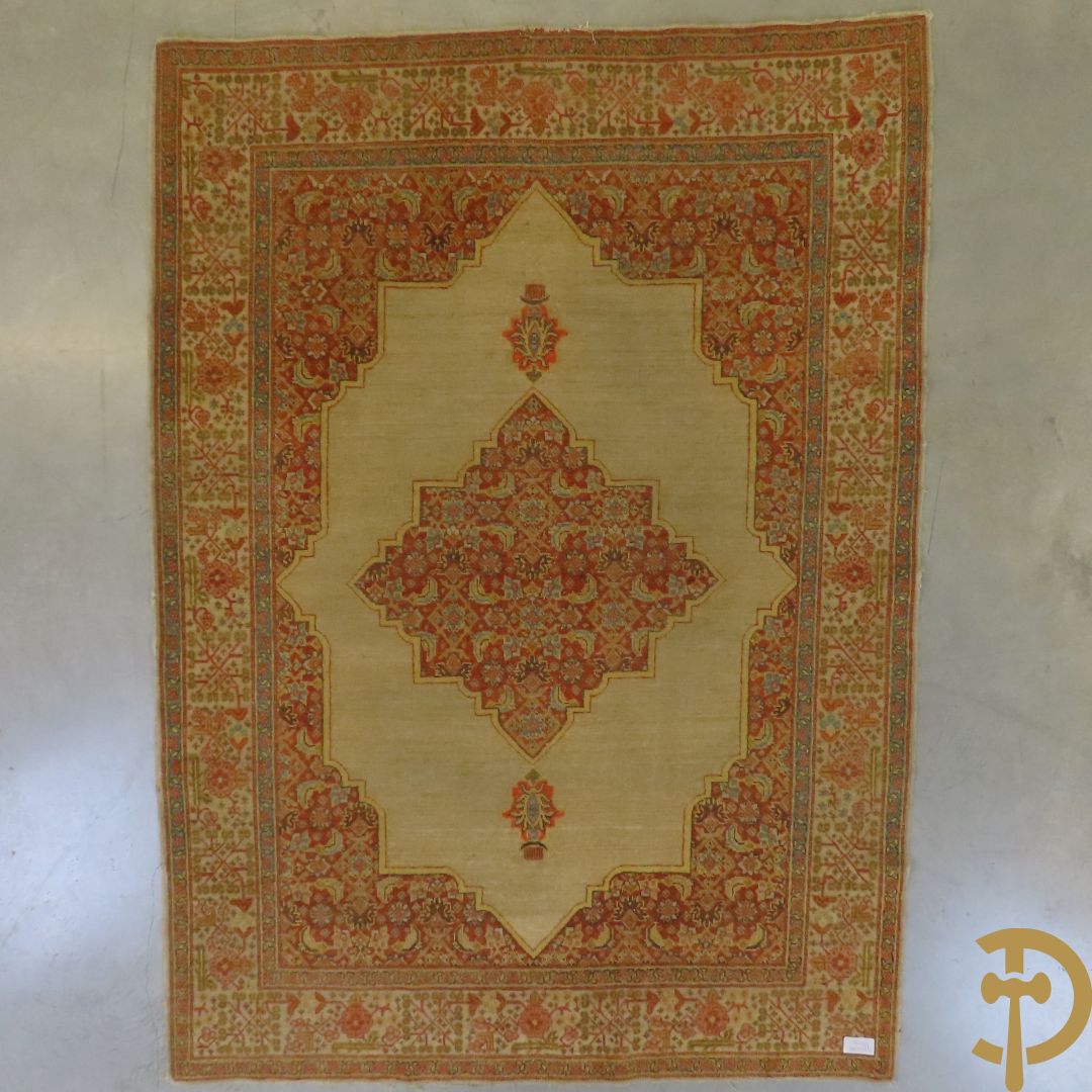 Perzisch handgeknoopt tapijt Tabriz Djaffer atelier (Maitre Djaffer) linnen en katoen, laat 19e