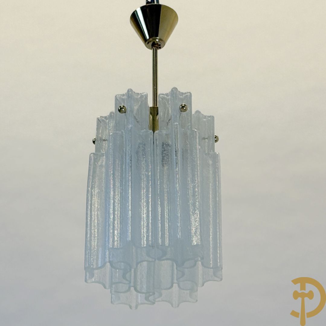 Vintage Murano hall lamp met 6 matglazen hangers