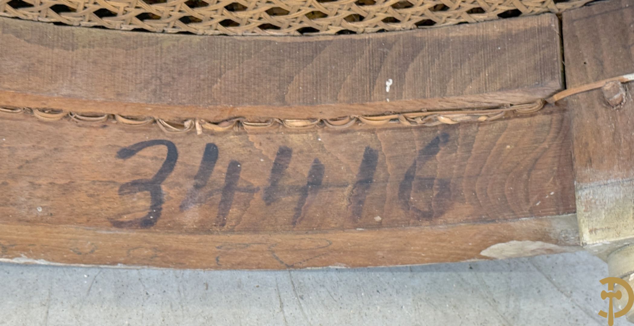 Louis XVI duchesse brisée met dubbele canage, gepatineerd, 19e