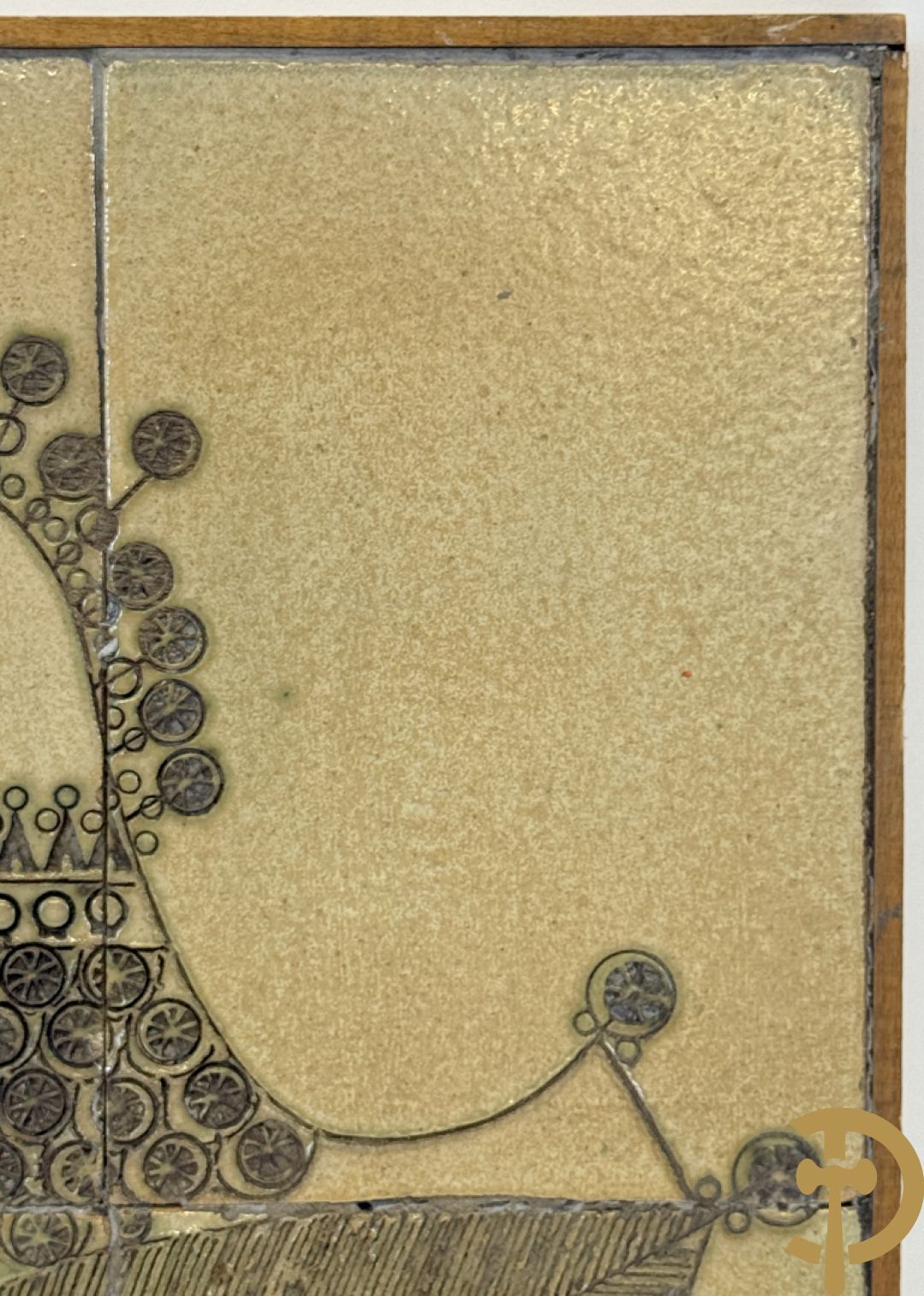 PINSON getekend (Charles-Emile) Paar vintage keramieken tabletten met surrealistisch gestyleerd vogeldecor
