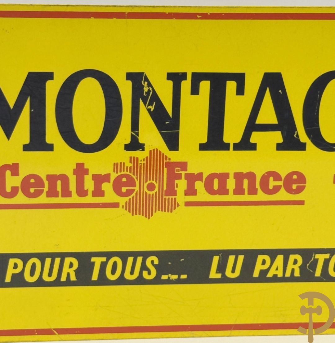 Metalen beschilderd reclamepaneel La Montagne, double face