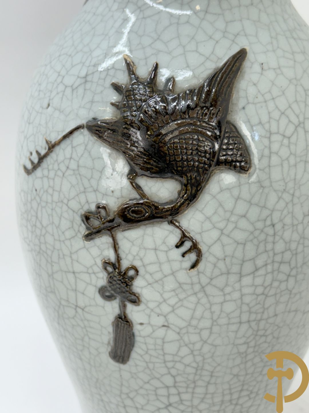 Chinese porseleinen Nankin vaas met drakendecor