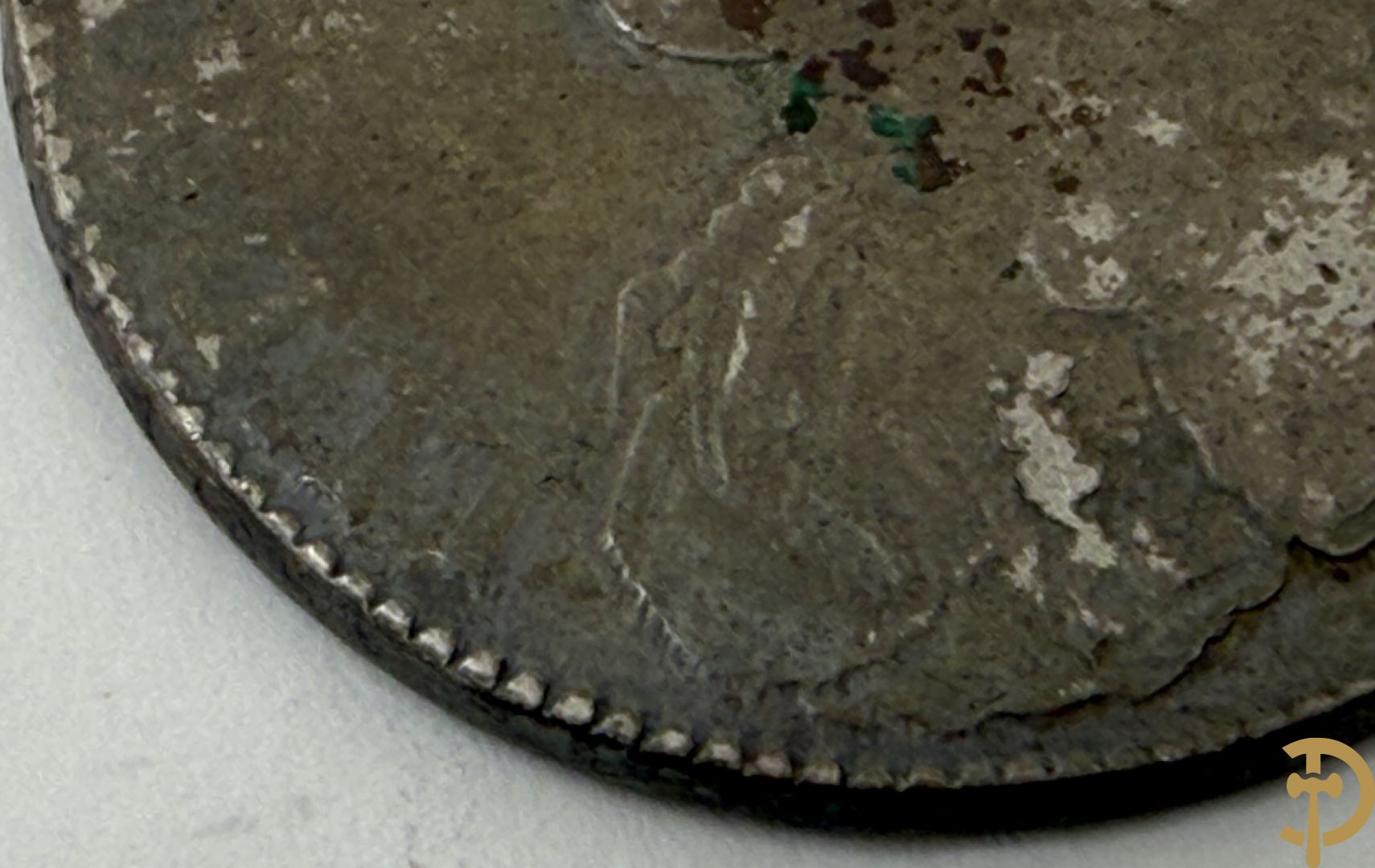 Antieke 18e Franse zilveren munt van Lodewijk XV, gedateerd 1740