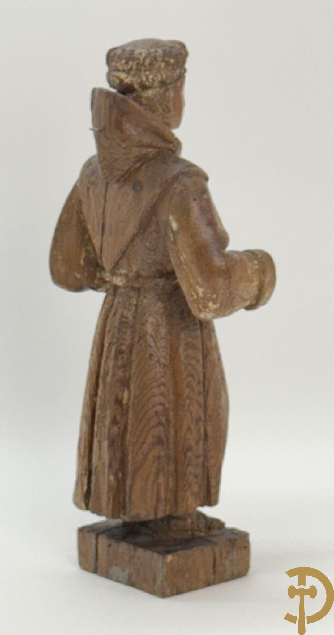Houtsculptuur van een Heilige met kind