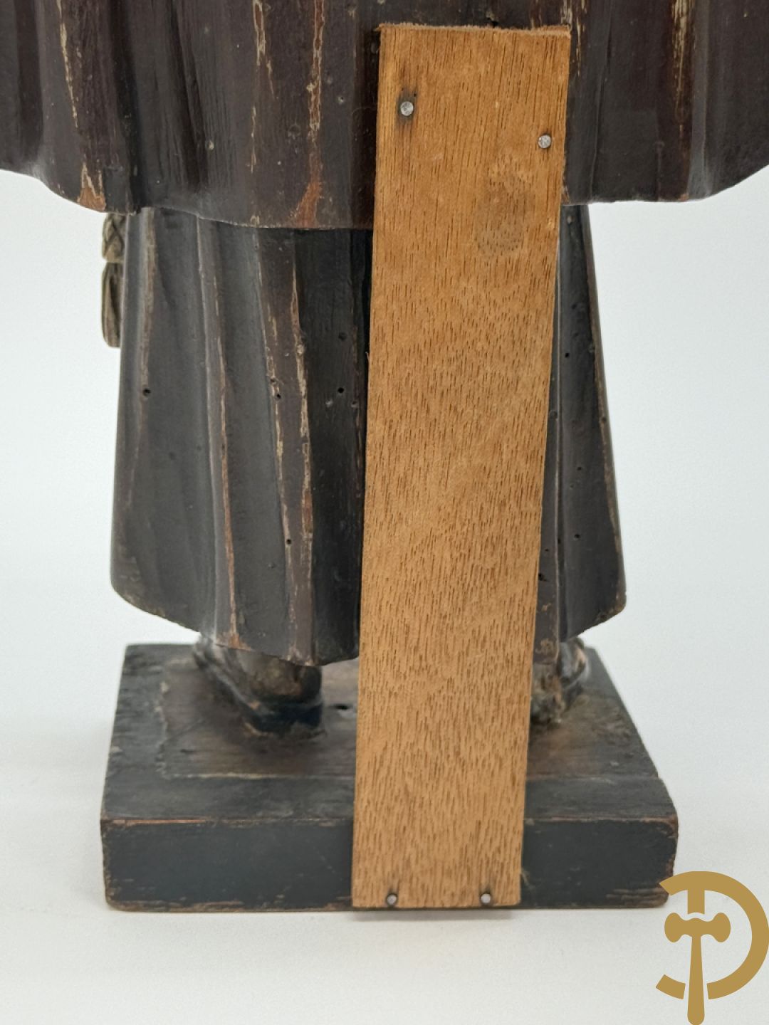 Gepolychromeerde Vlaamse houtsculptuur Sint-Antonius