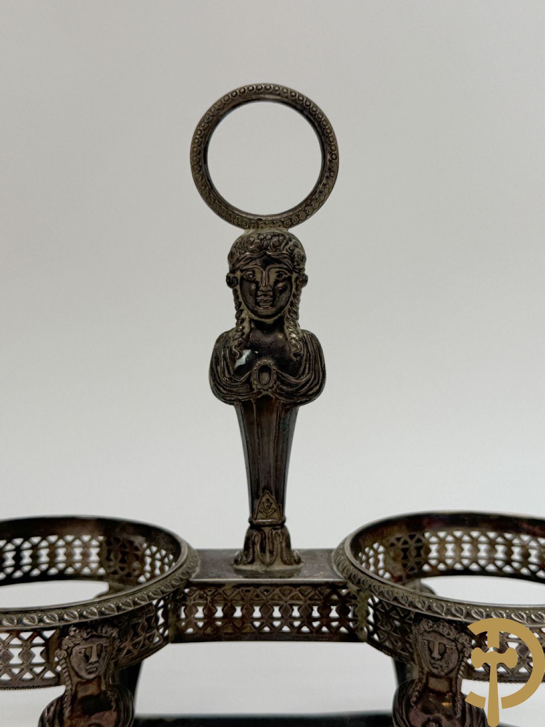 Drie massief zilveren Empire houders, gemerkt AM monogram