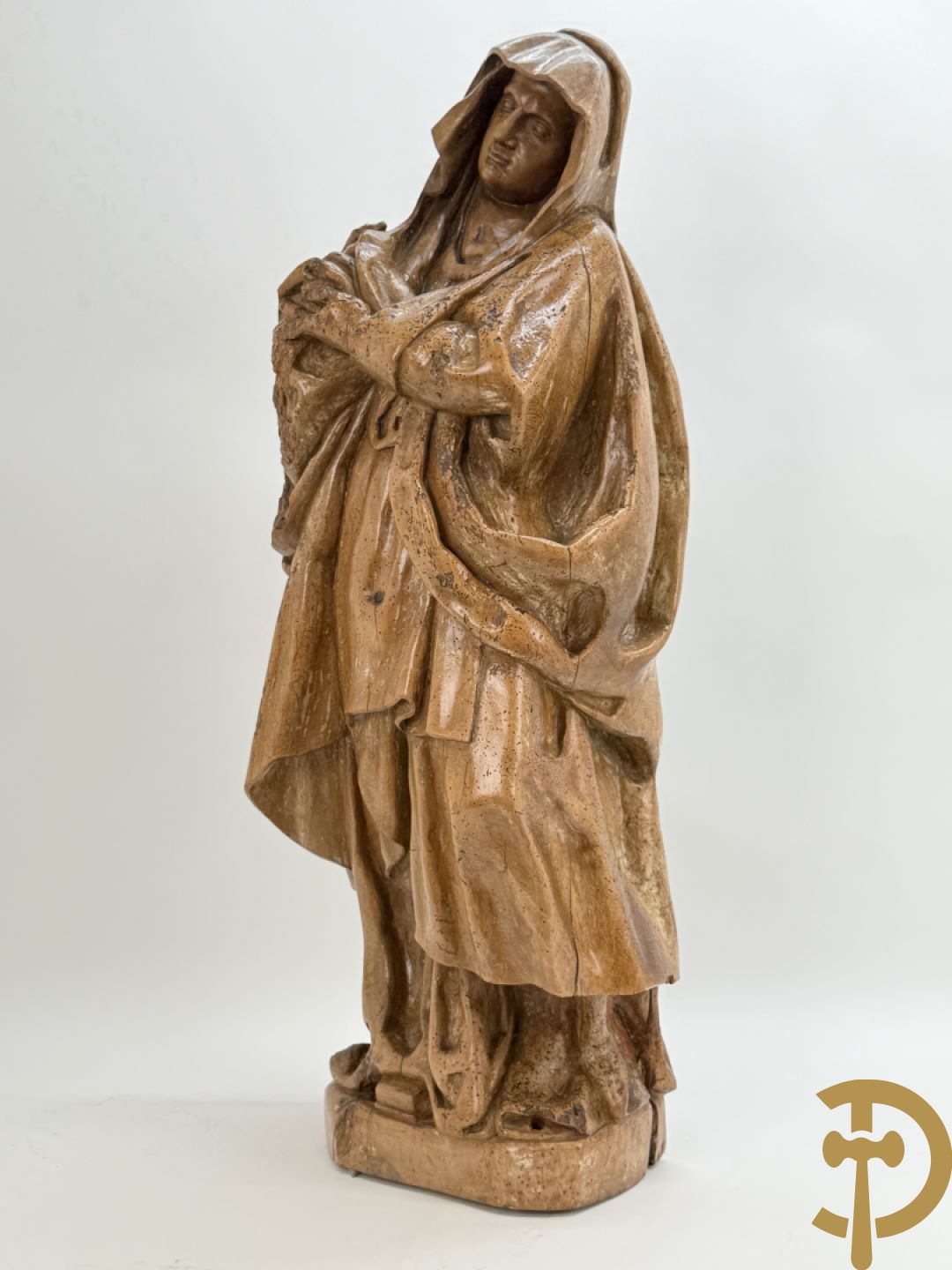 Houtgesculpteerd Mariabeeld, 18e