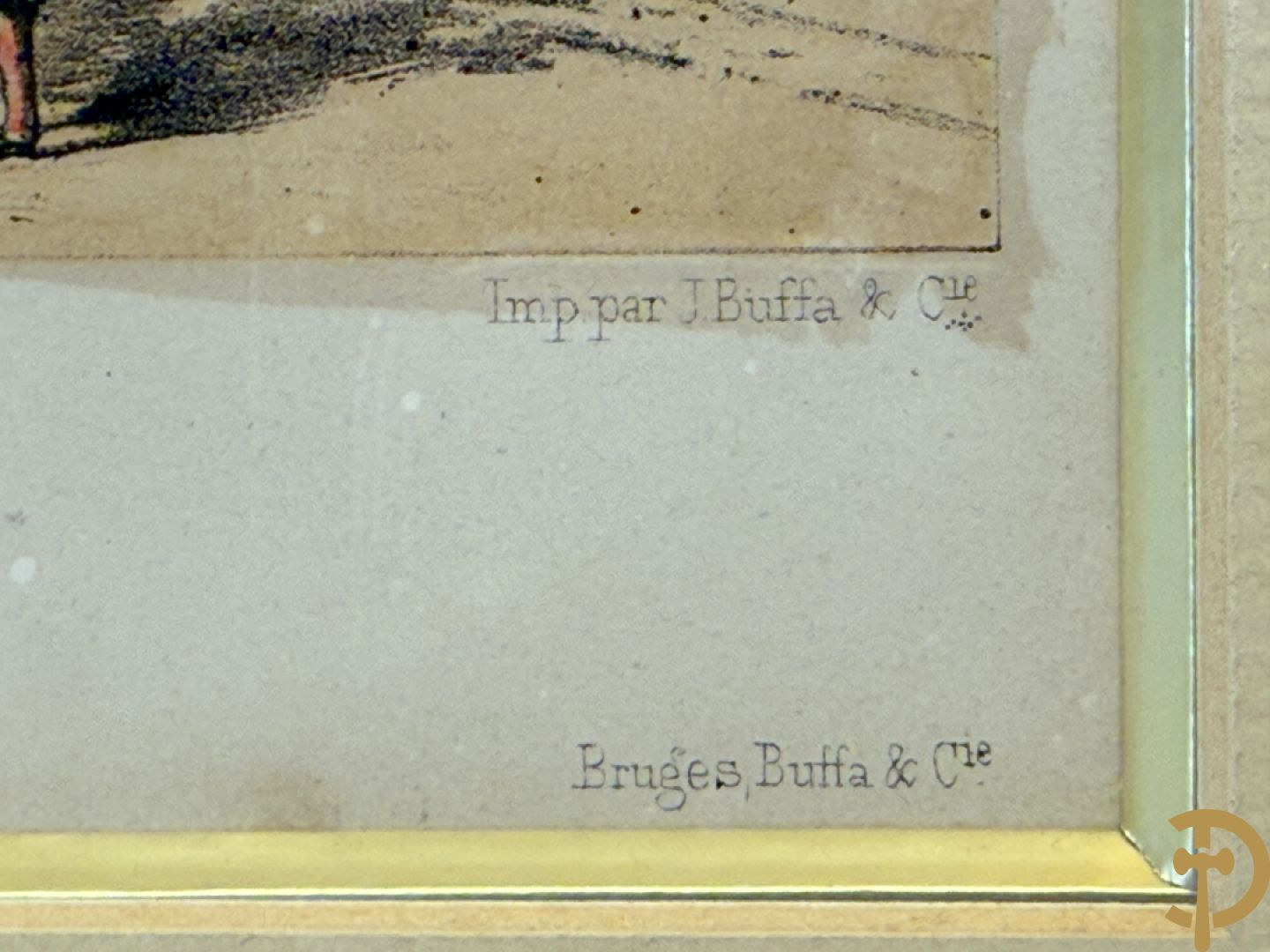 BORREMANS H. (4 stuks) en BUFFA (2 stuks) en CARSE (1 stuk) van - Zeven ingekleurde gravures van Oostende met o.a. Kursaal, vuurtoren, station en pier