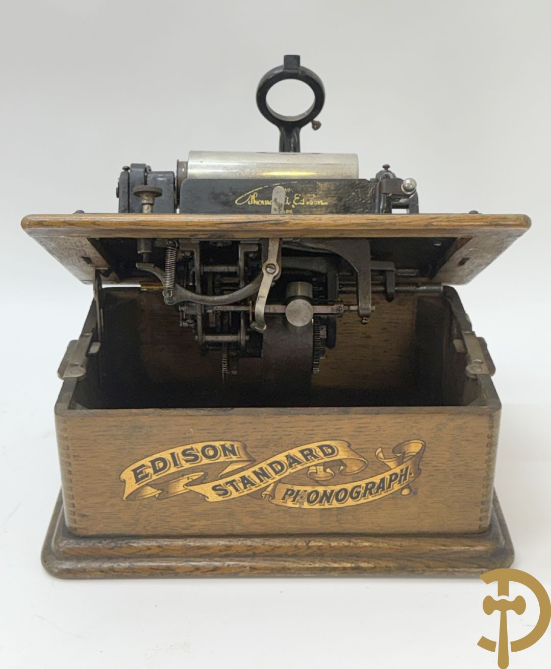 Edison Standard fonograaf met 2 hoorns en rollen (zonder naald)