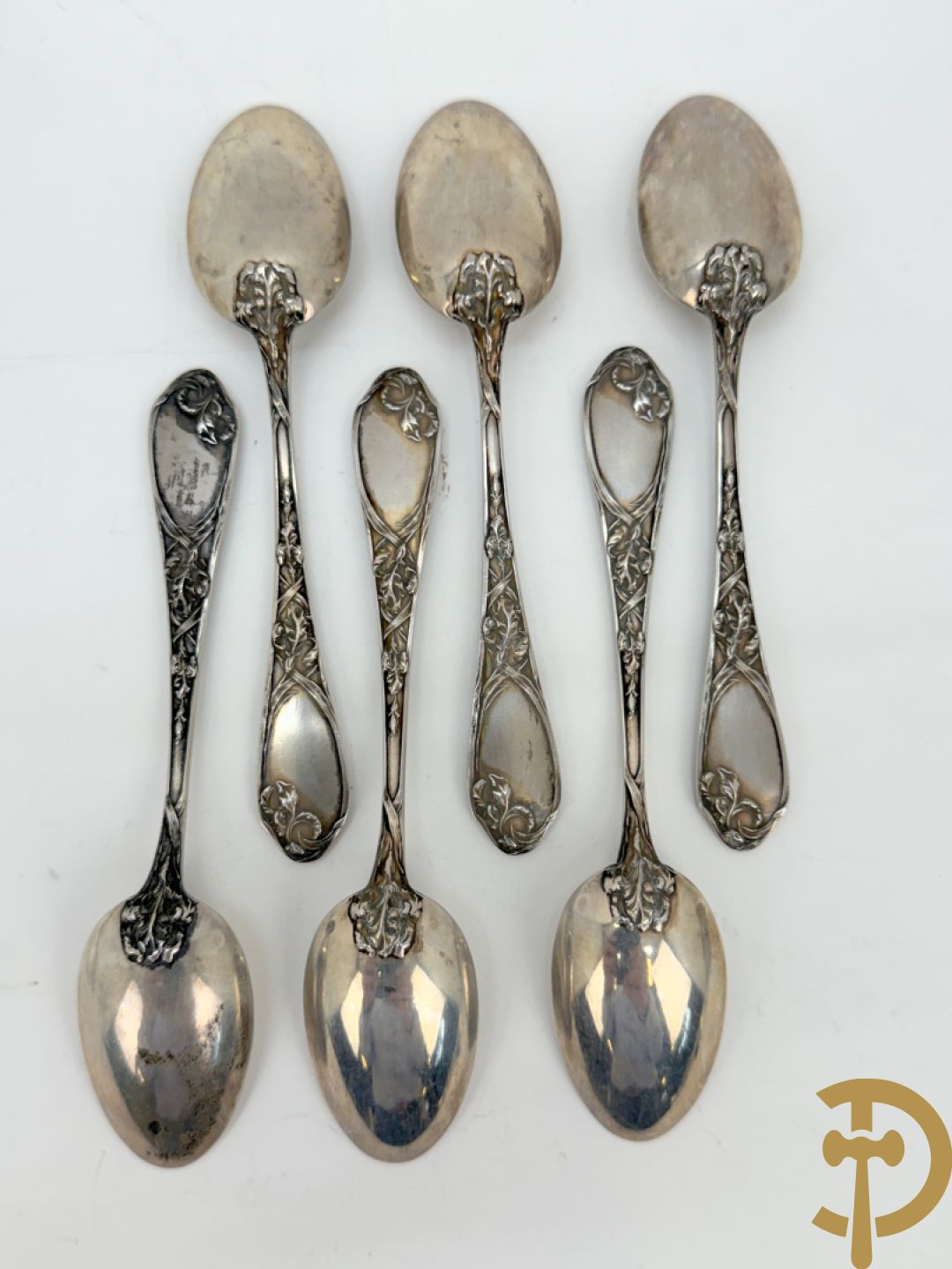 11 massief zilveren ijslepels + 6 koffielepels in massief zilver