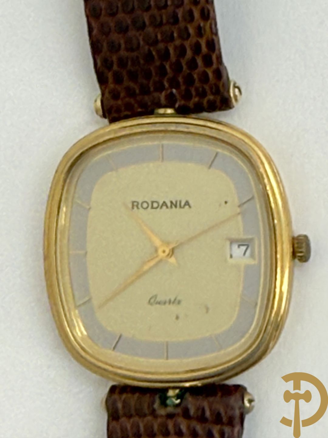 Drie dameshorloges met vergulde armband Rodania + herenuurwerk Rodania