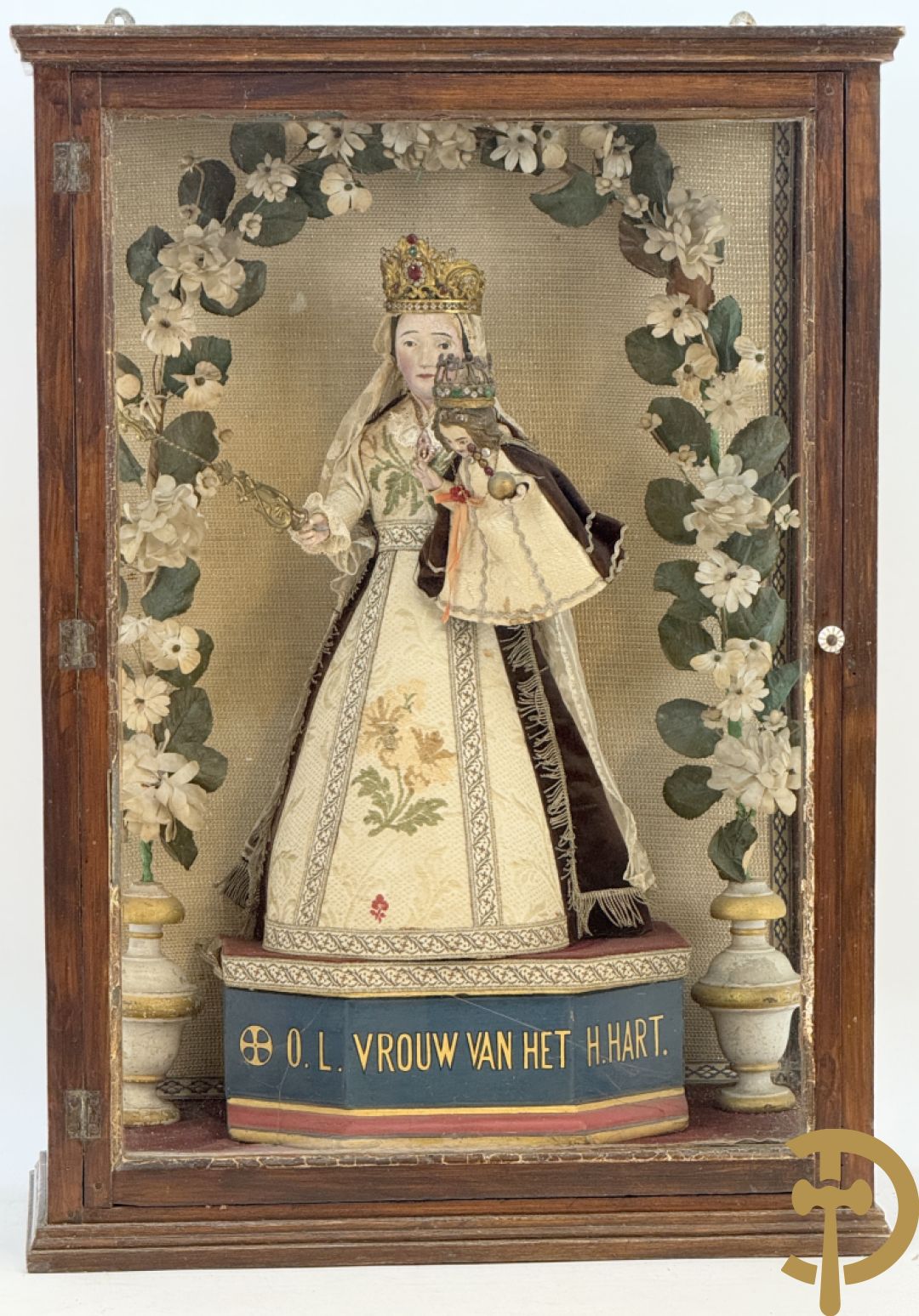 Antieke 19e Onze-Lieve-Vrouw van Heilig Hart in kapel