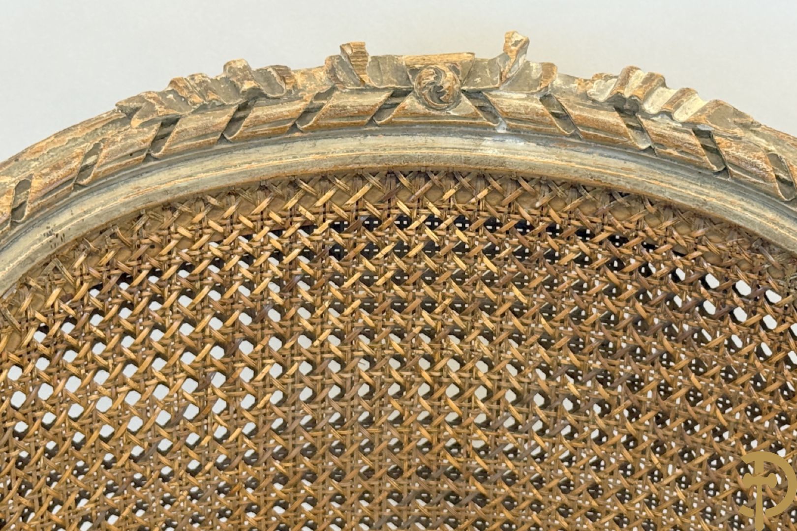 Louis XVI duchesse brisée met dubbele canage, gepatineerd, 19e