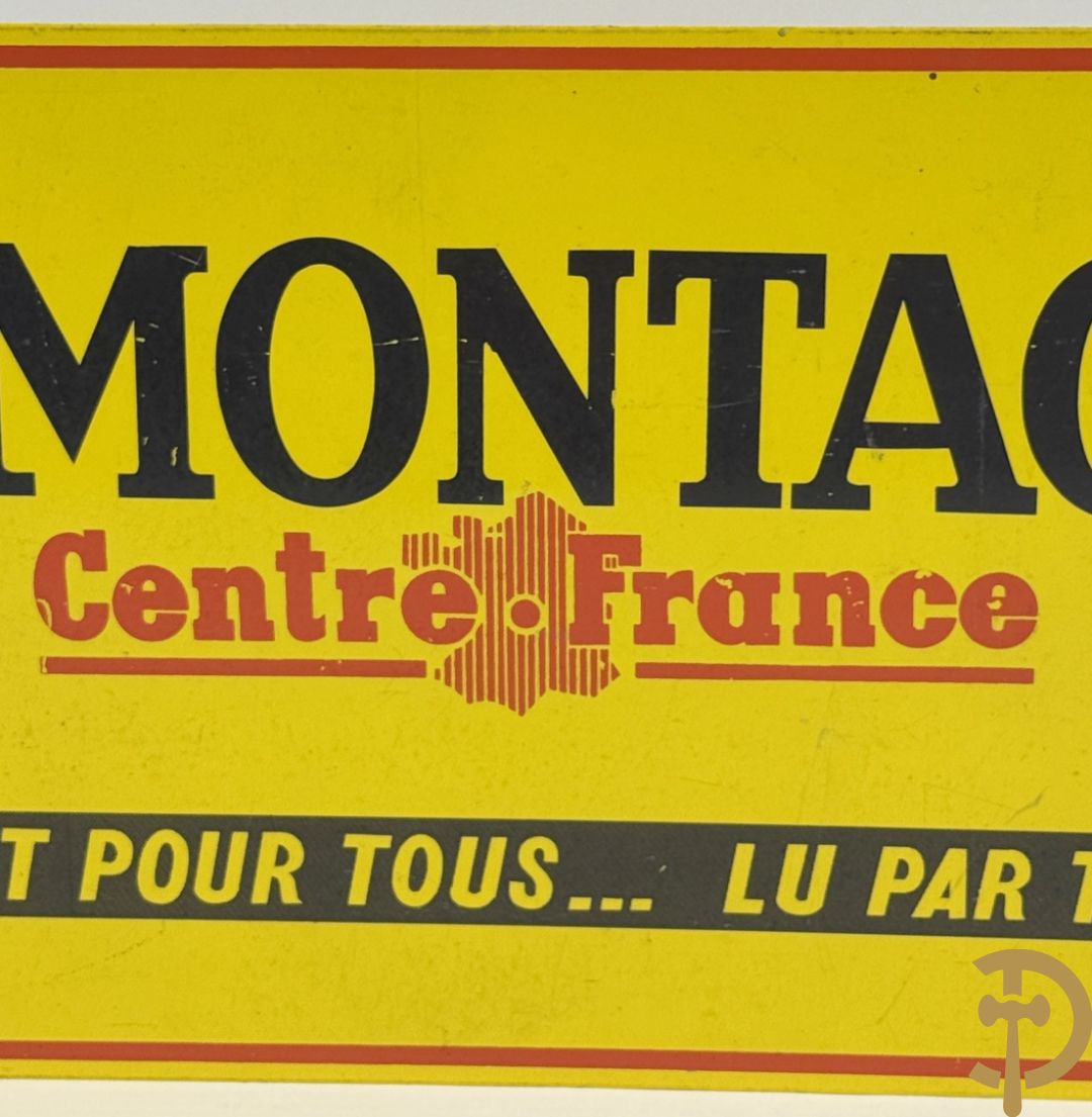 Metalen beschilderd reclamepaneel La Montagne, double face