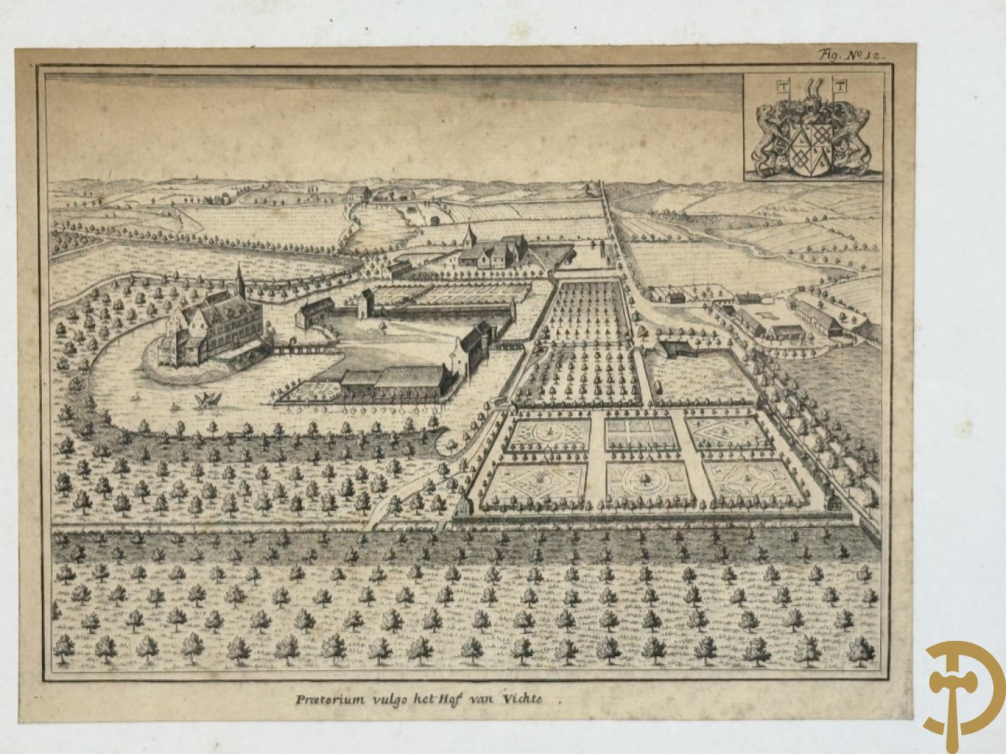 Drie oude kaarten van kasteelzichten : Demoude, d