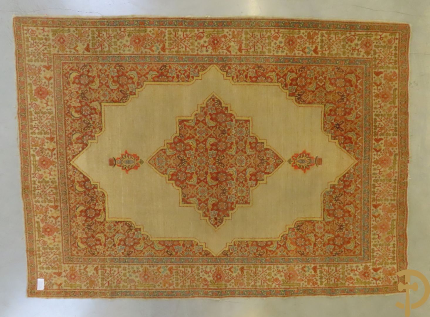 Perzisch handgeknoopt tapijt Tabriz Djaffer atelier (Maitre Djaffer) linnen en katoen, laat 19e