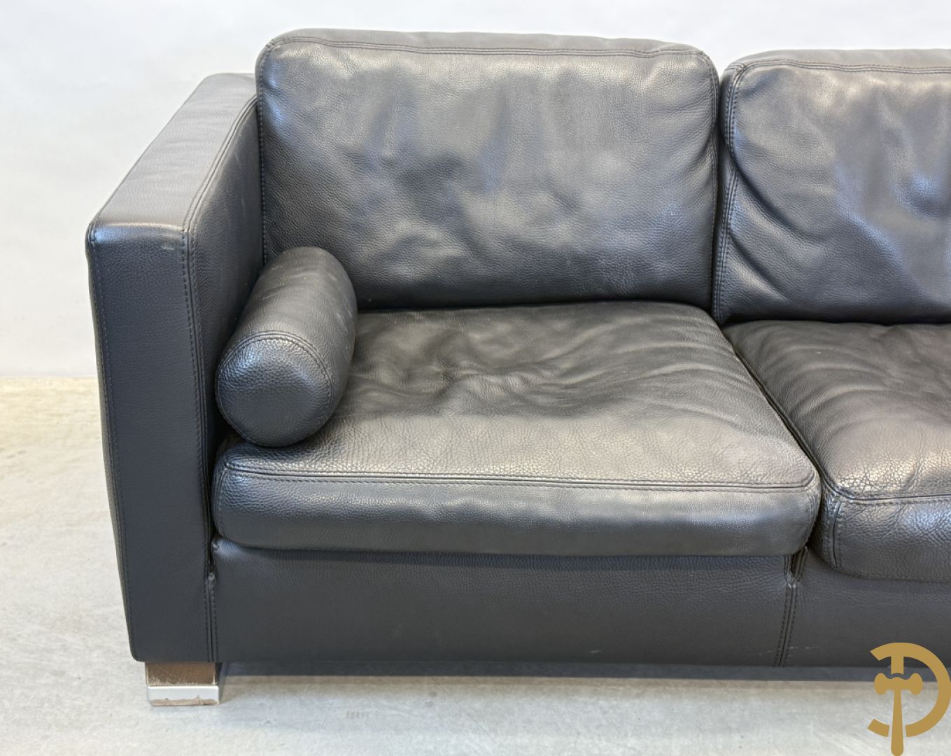Zwart lederen design driezit Durlet