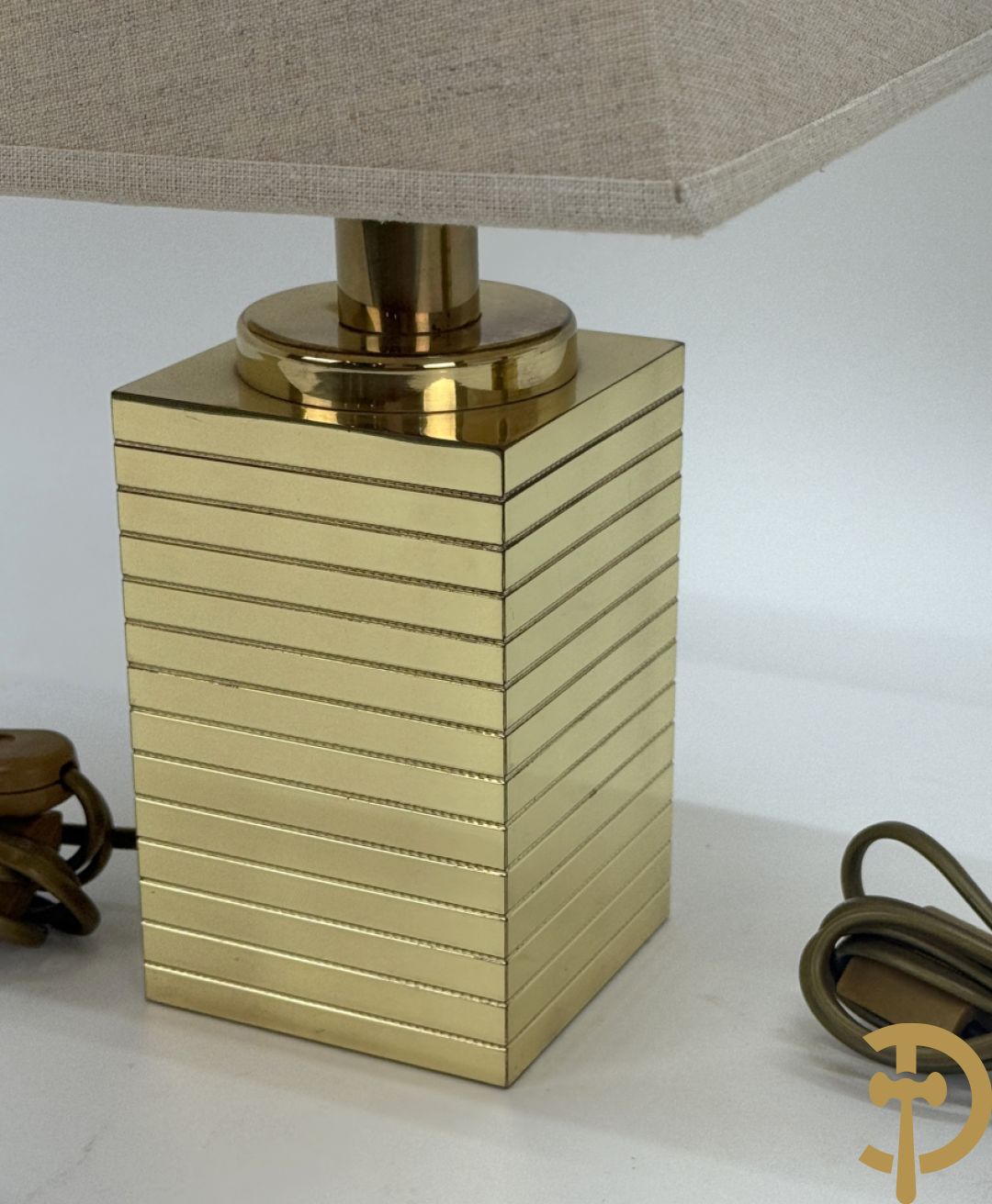 Paar vintage lampadaires op koperen voet
