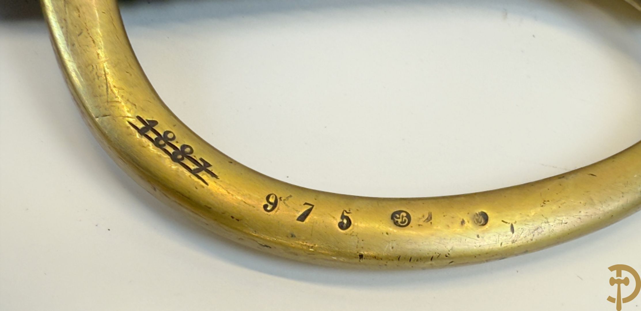 Gebogen sabel van de Franse artillerie in schede, gemerkt 1887