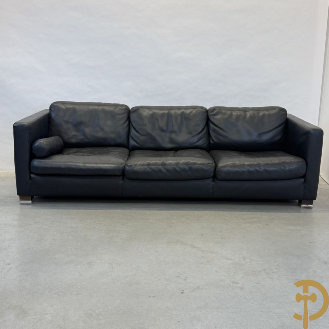 Zwart lederen design driezit Durlet