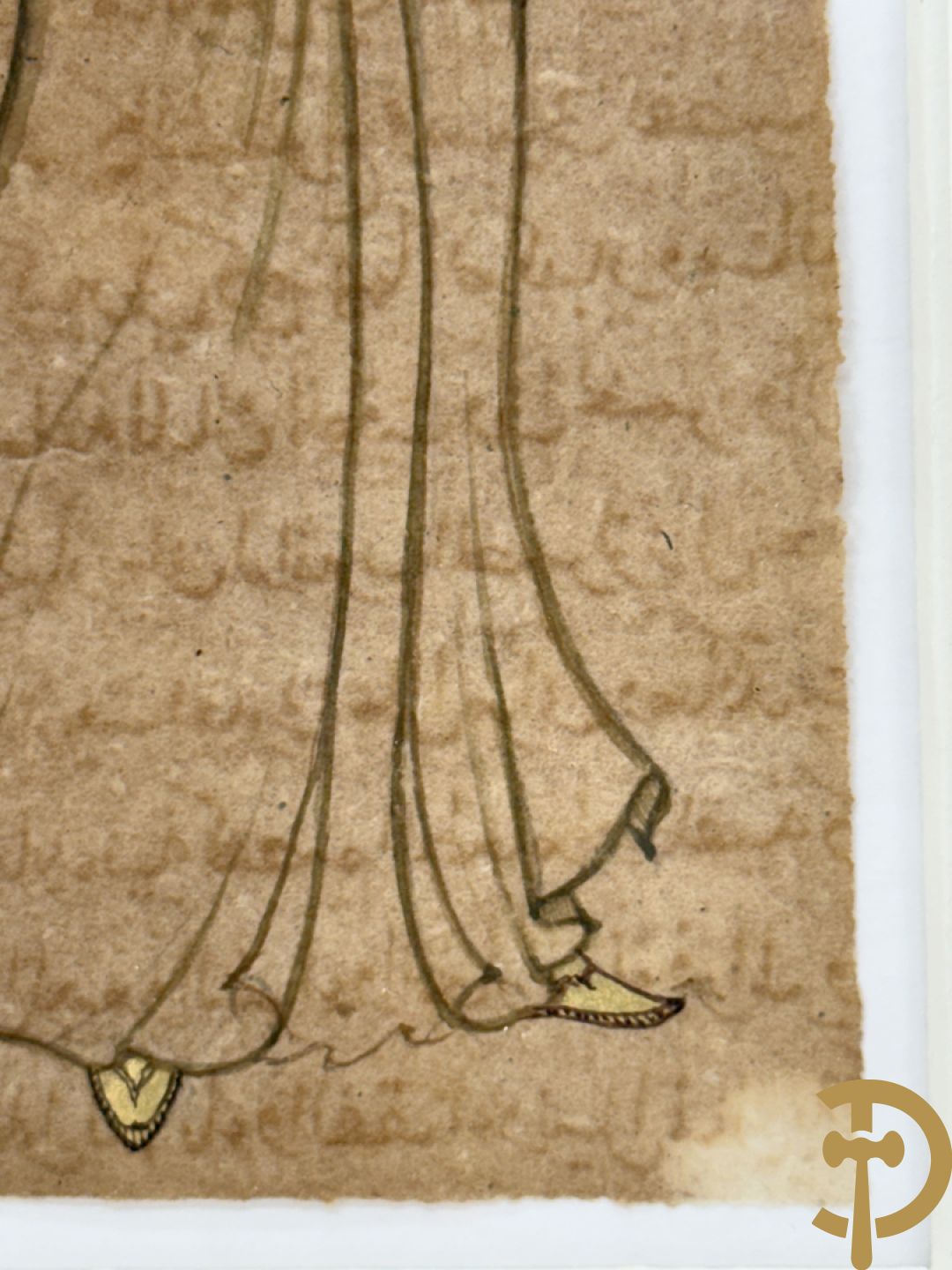 Oud manuscript van orientaalse wijsgeer met staf, waarschijnlijk Avicenna