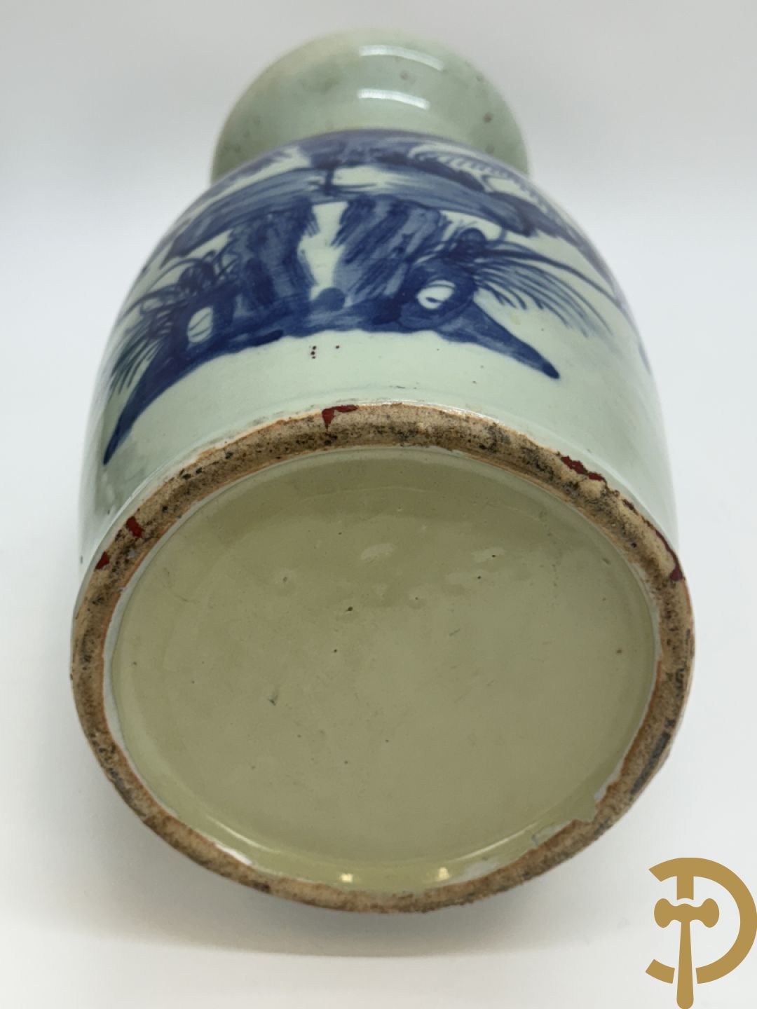 Paar Chinese porseleinen blauw/wit vazen met bloemendecor