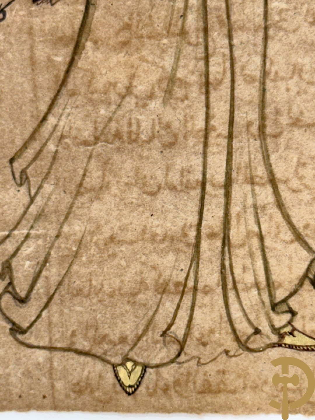 Oud manuscript van orientaalse wijsgeer met staf, waarschijnlijk Avicenna