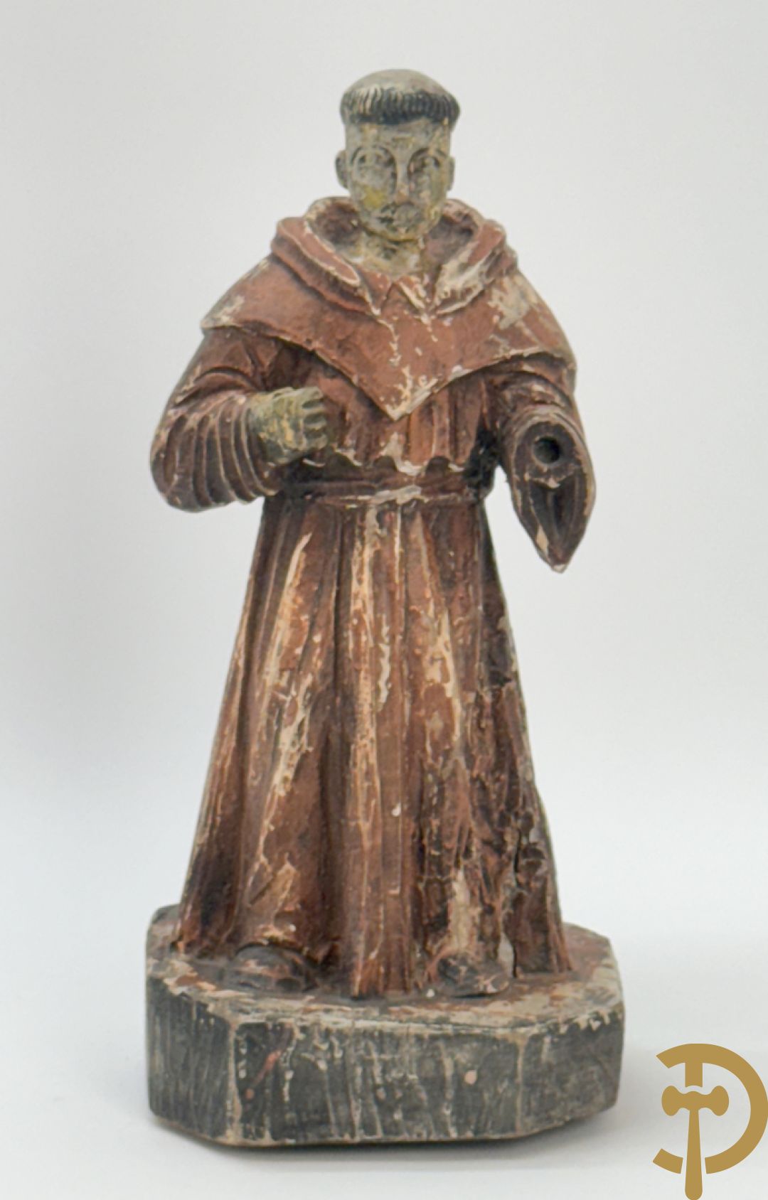 Volkse houtsculptuur van Sint Antonius
