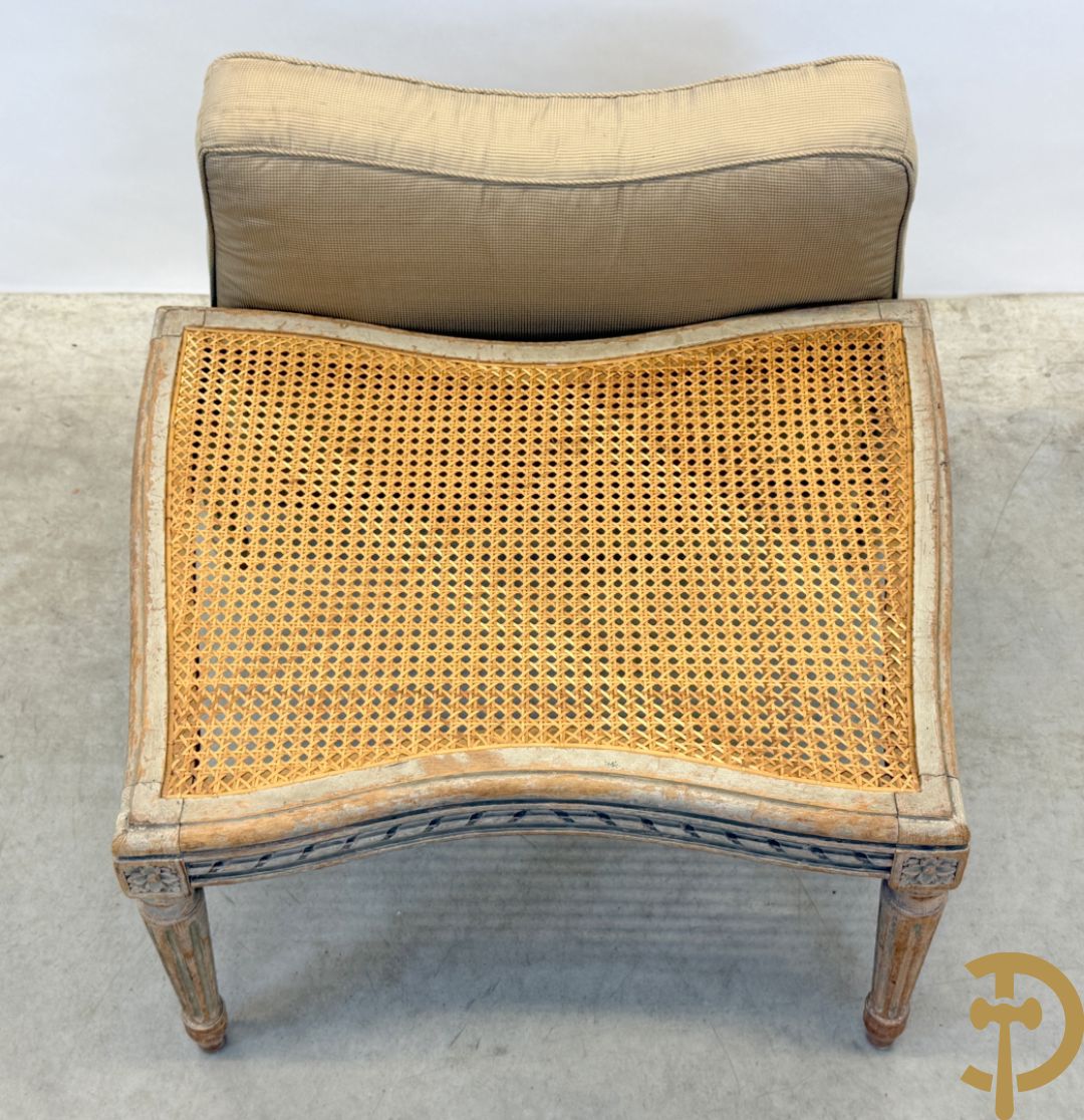 Louis XVI duchesse brisée met dubbele canage, gepatineerd, 19e