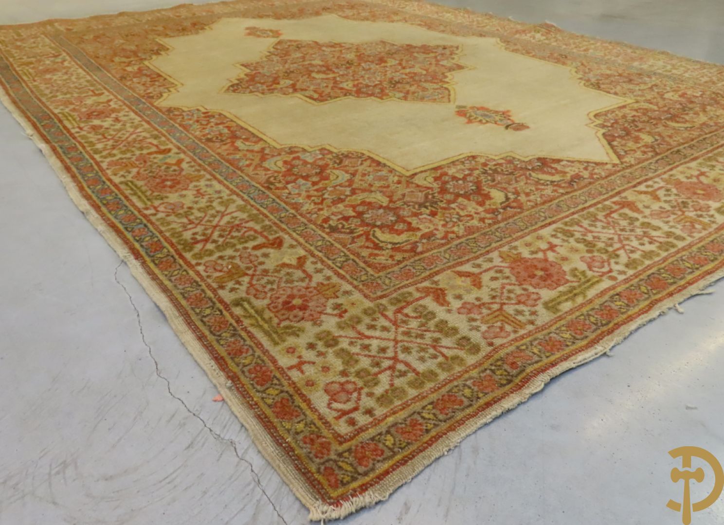 Perzisch handgeknoopt tapijt Tabriz Djaffer atelier (Maitre Djaffer) linnen en katoen, laat 19e