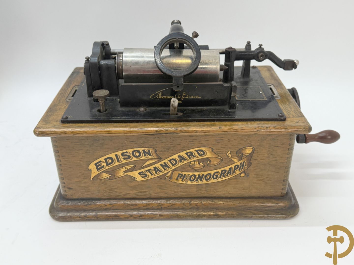 Edison Standard fonograaf met 2 hoorns en rollen (zonder naald)