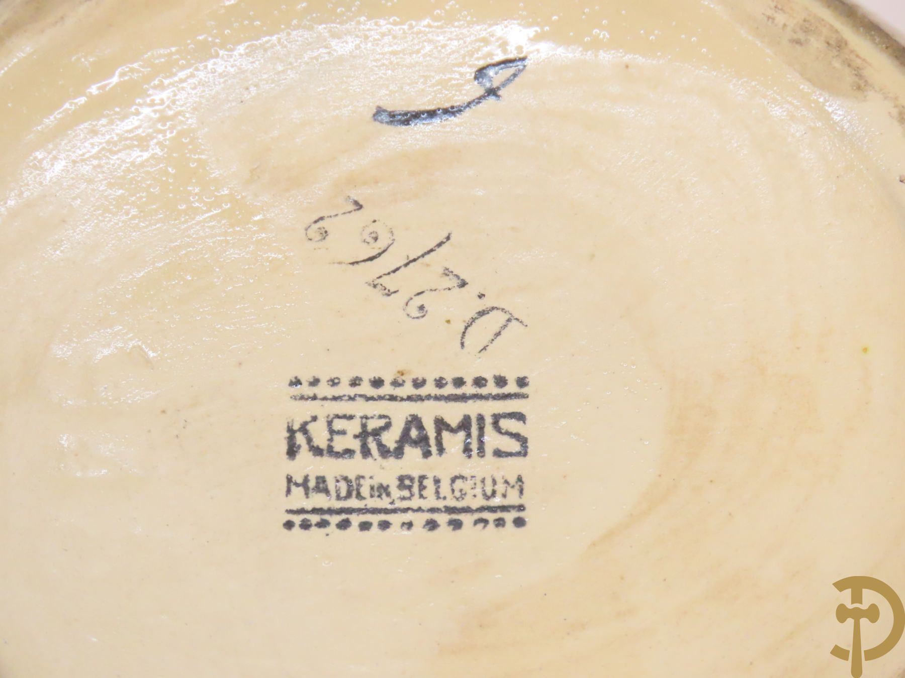 Boch Keramis vaas met bloemen, decor 2765 + Boch Keramis vaas, decor 2542