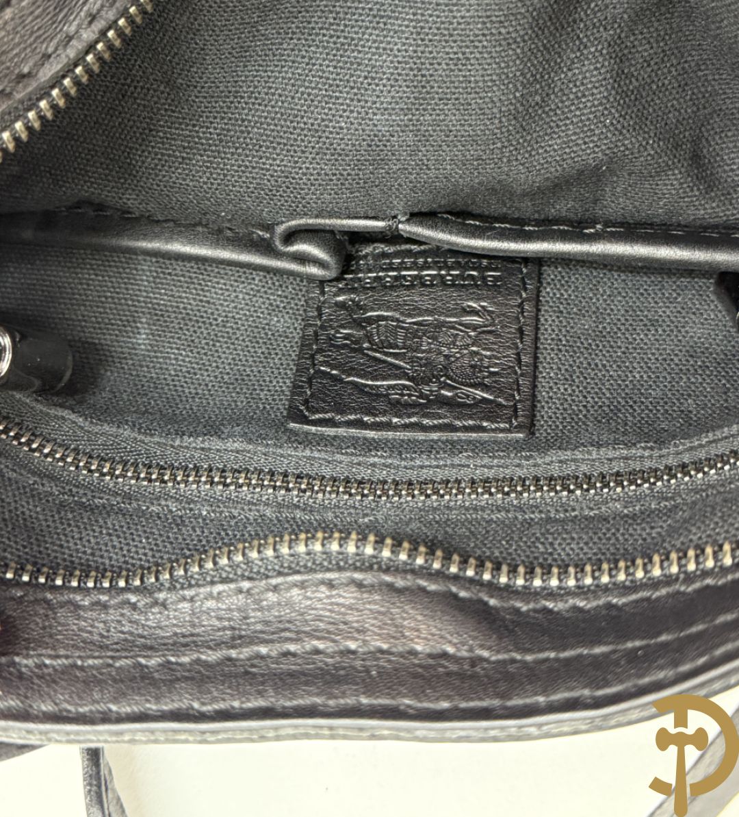 Schoudertas Burberry in stof en leder met bijhorende zak