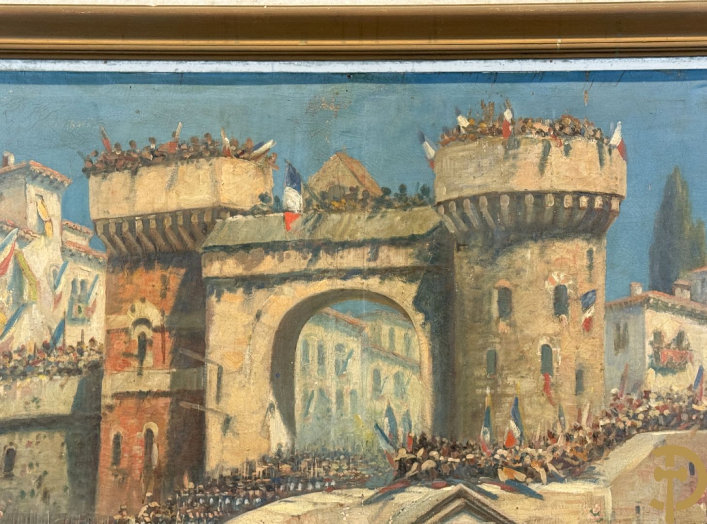 Onleesbaar getekend links onder 