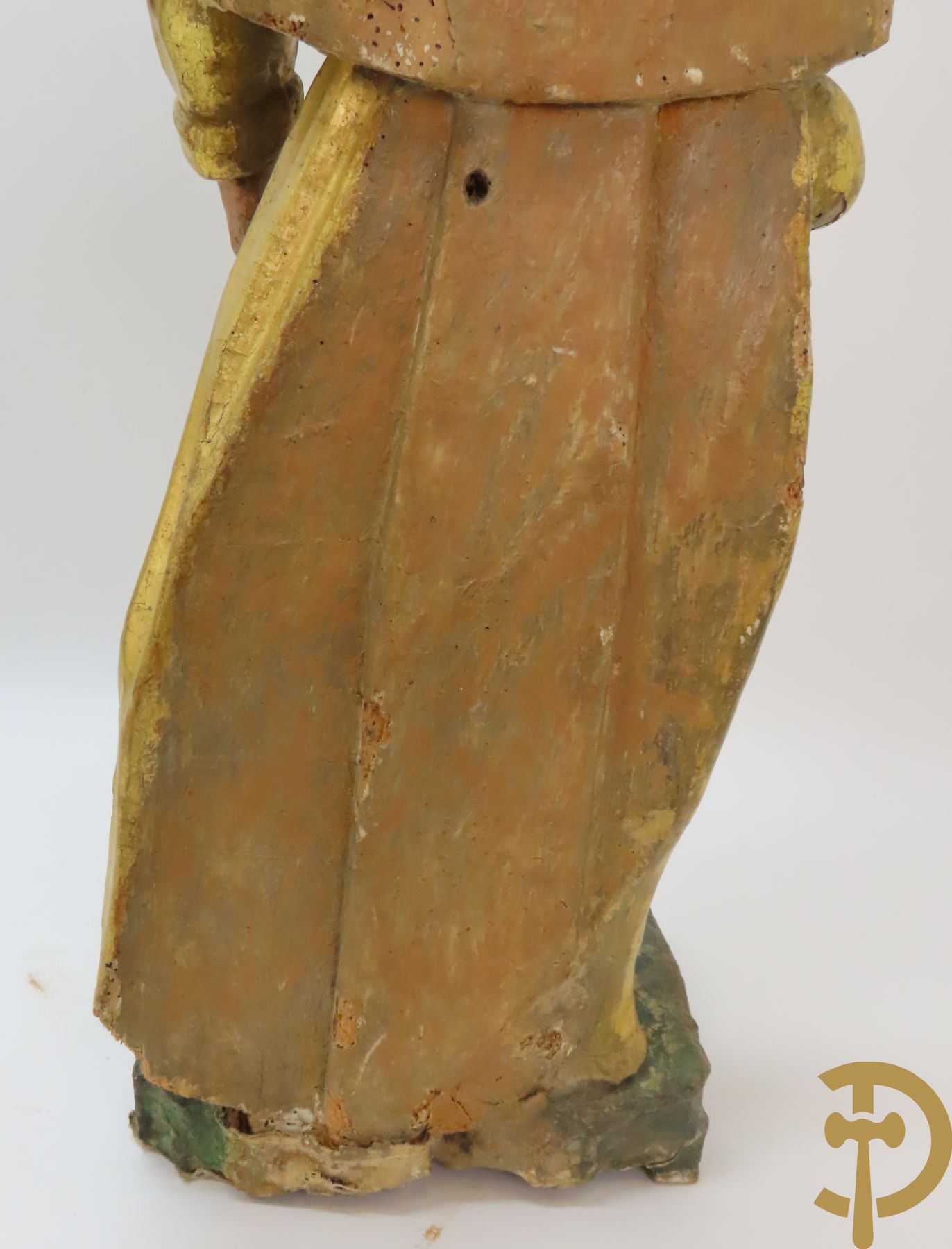 Gepolychromeerde houtsculptuur van Sint Rocchus, 18e
