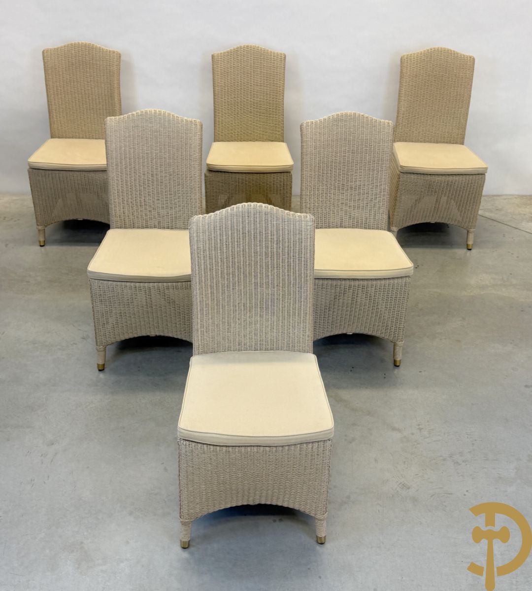 Zes Lloyd Loom stoelen, merk Vincent Sheppard