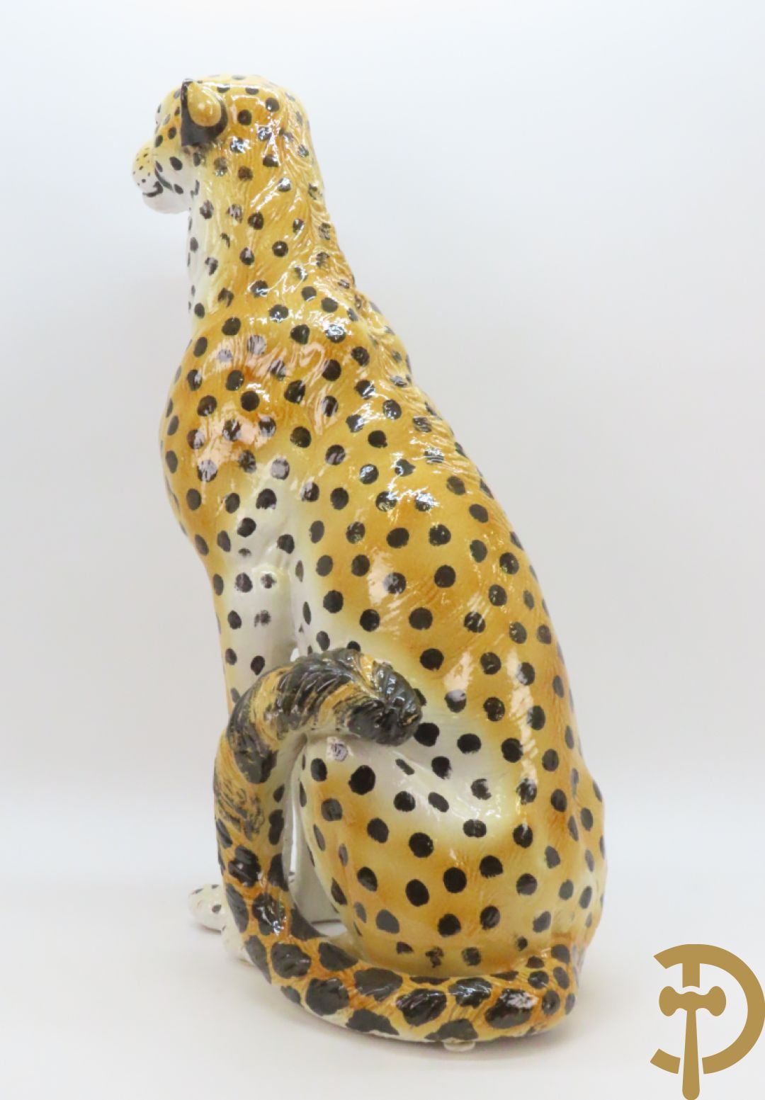 Italiaans keramieken luipaard, gestempeld onderaan Made in Italy