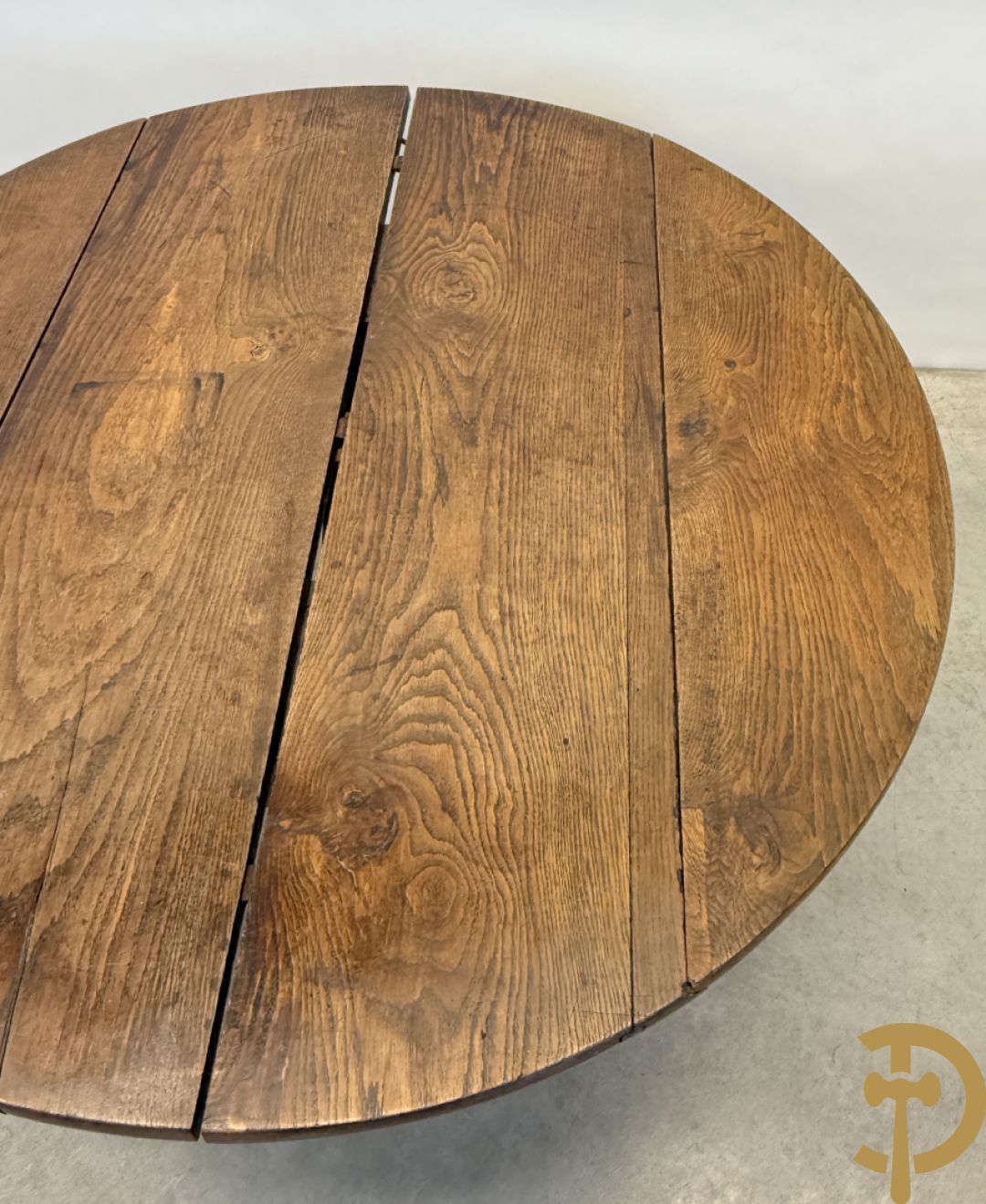 Eiken uittrekbare coulissetafel op 6 uittrekbare poten