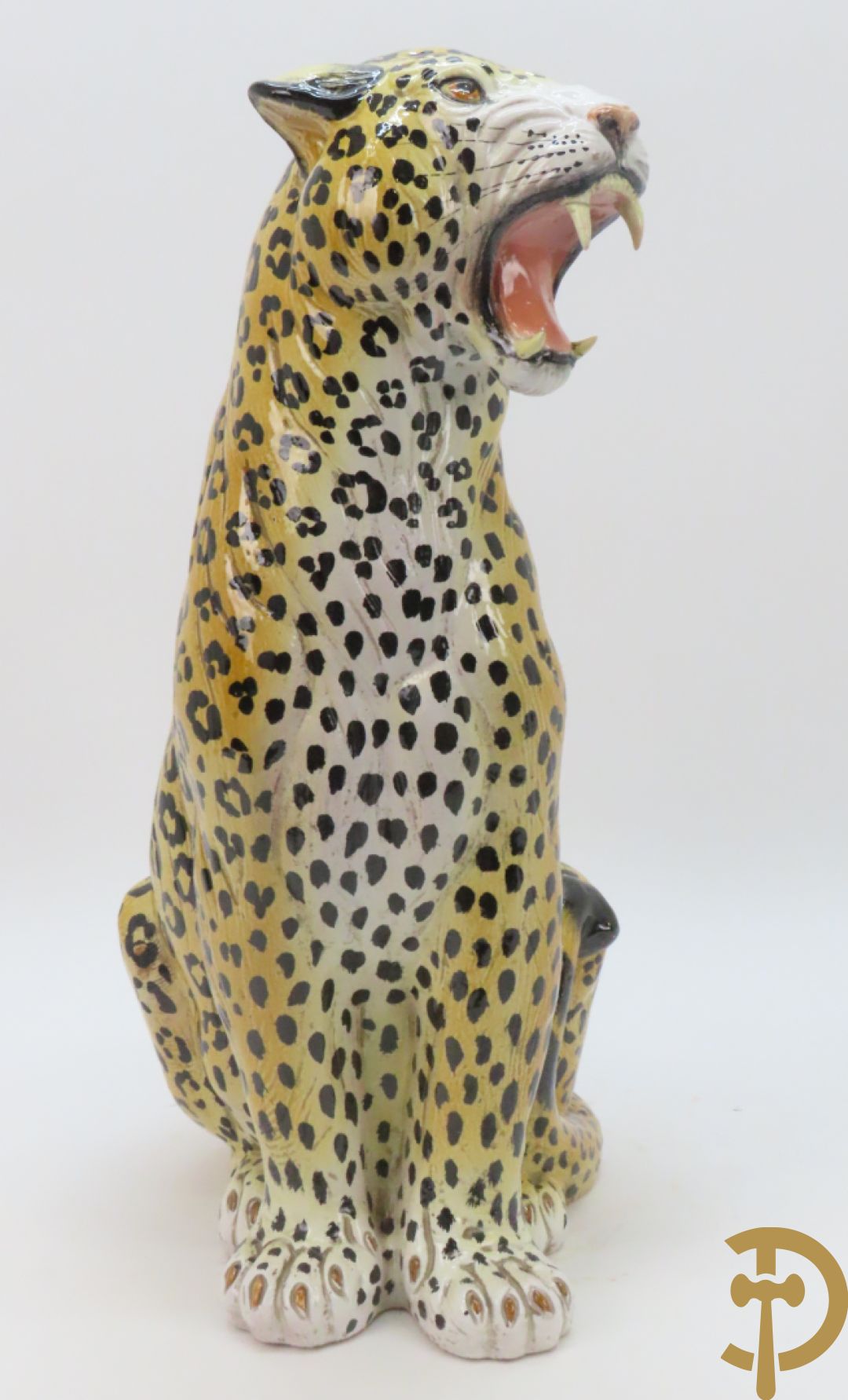 Keramieken luipaard, onderaan gestempeld Made in Italy